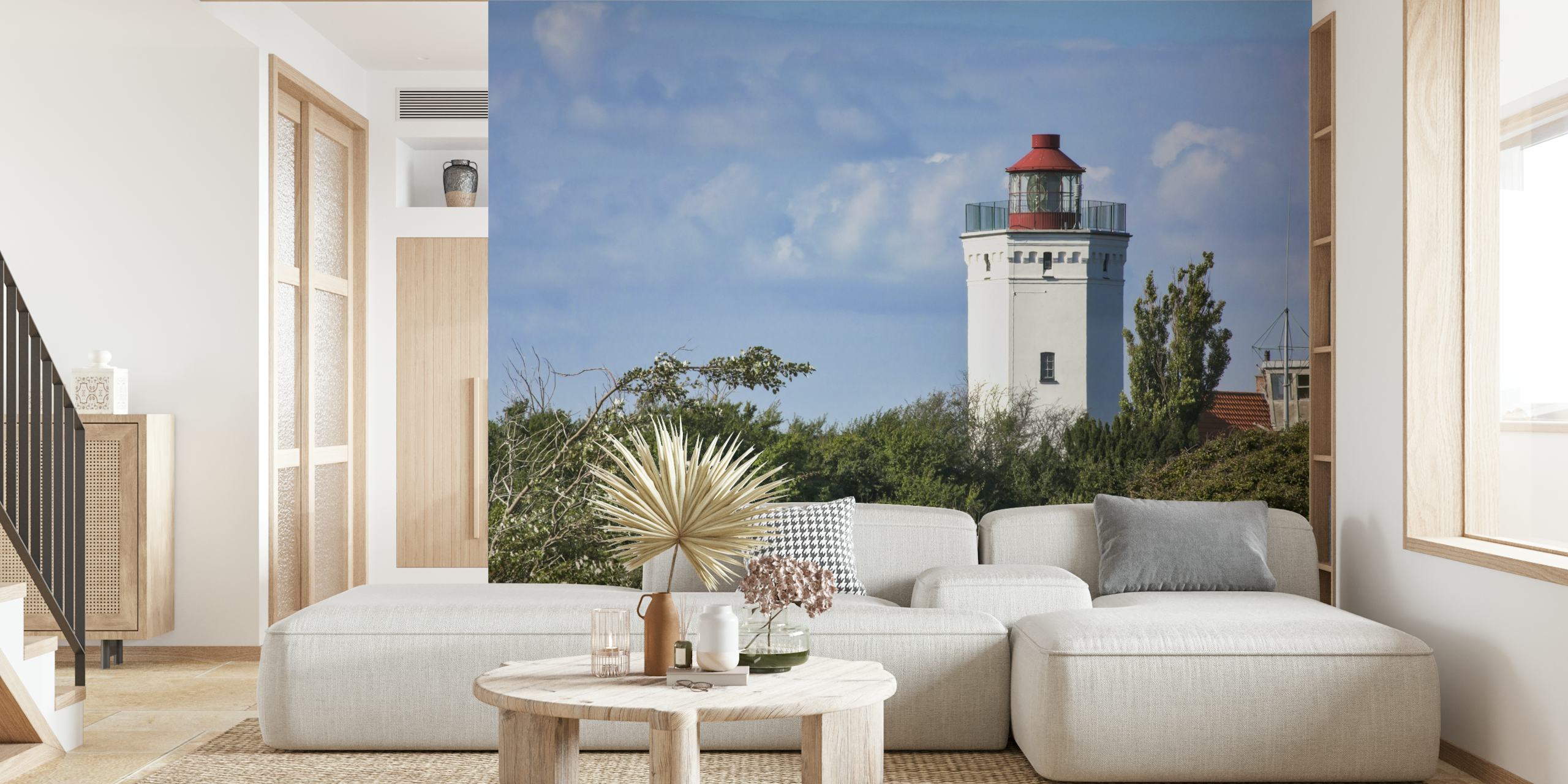 Denmark Lighthouse wallpaper in a room