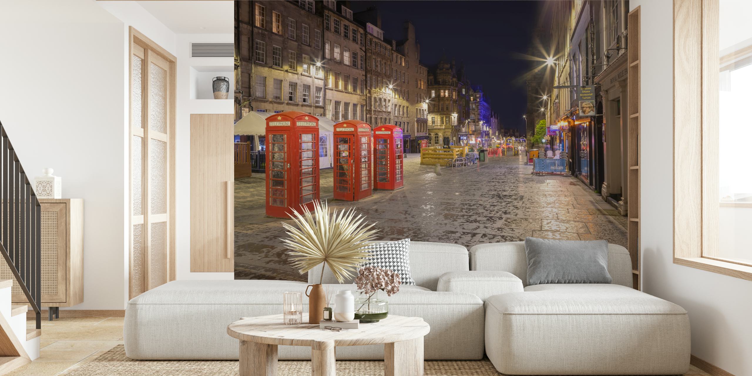 papel pintado Royal Mile in Edinburgh en una habitación