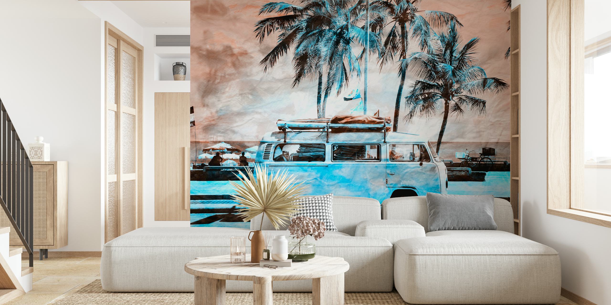 Vibrant Camper Van Pop Art tapeta v místnosti