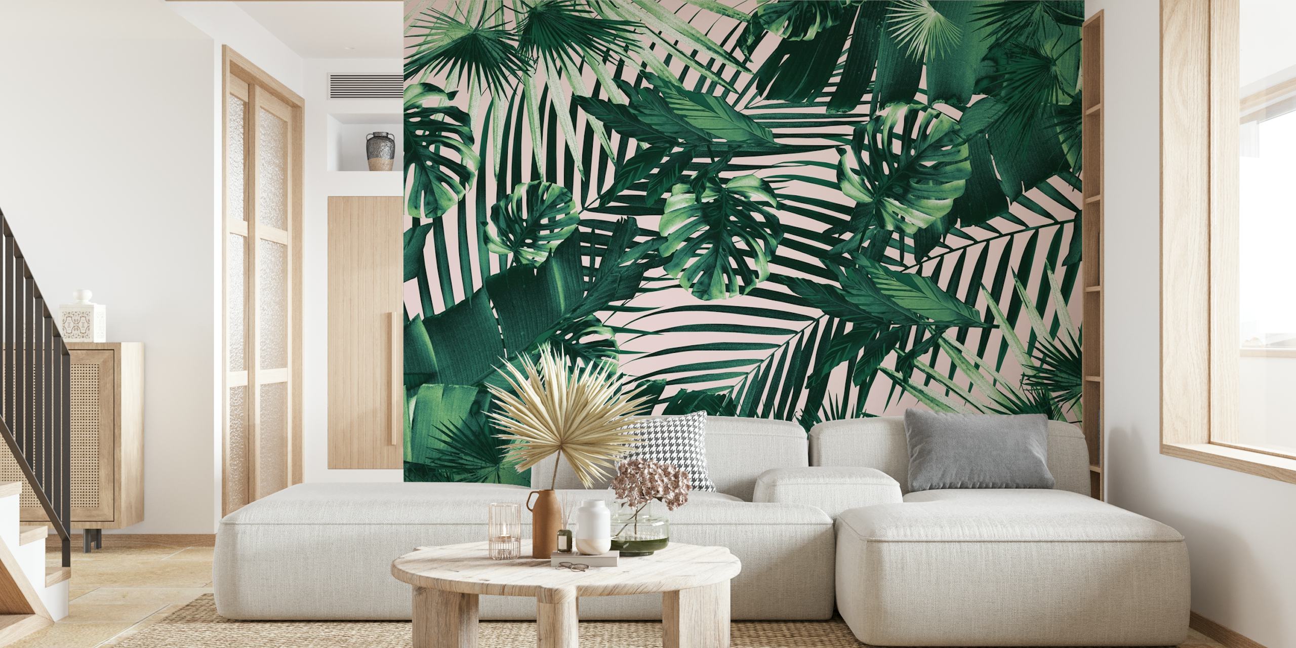 Tropical jungle wallpaper in a room