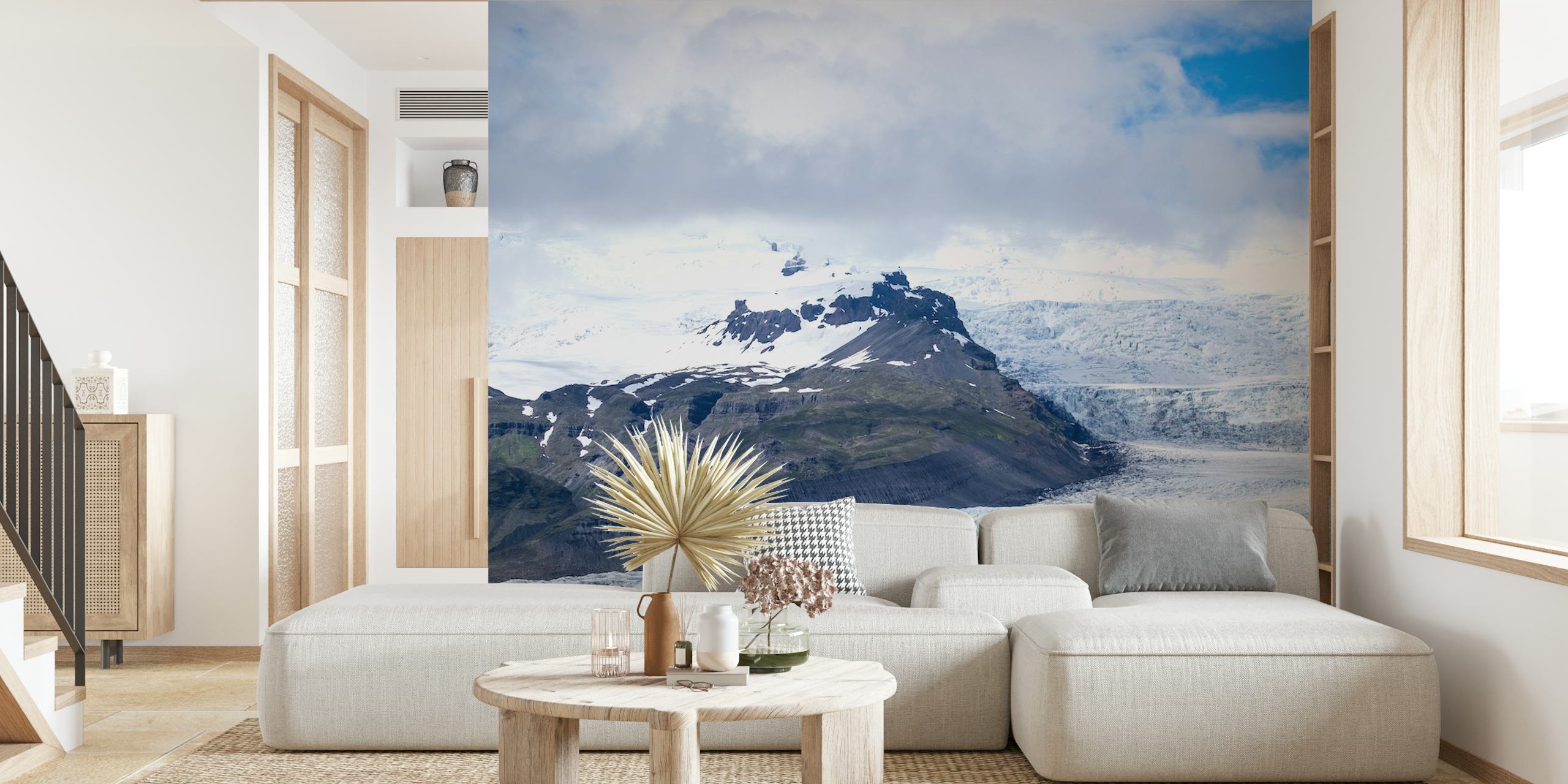 Icelandic glacier landscape wallpaper in a room