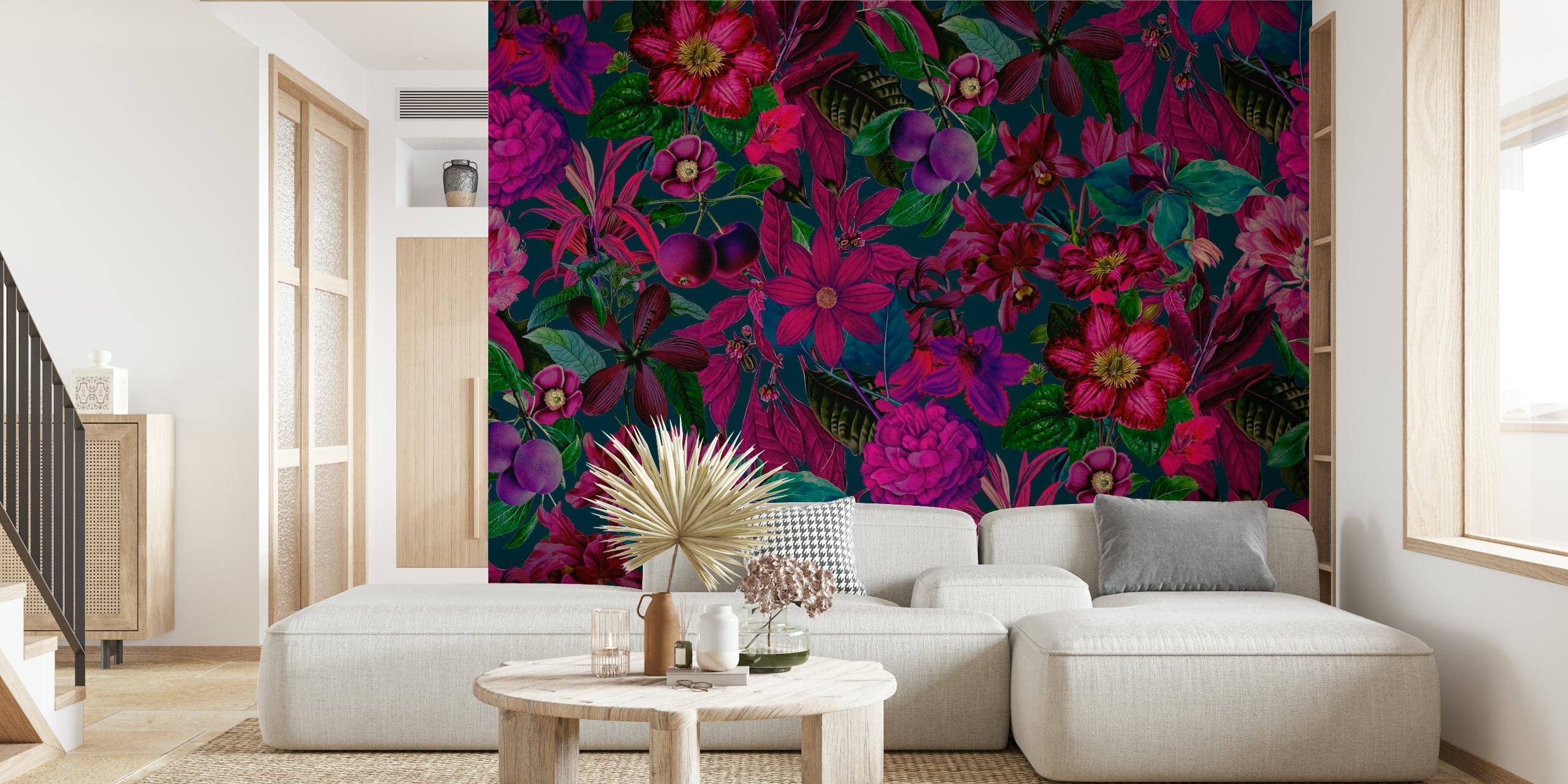 Vibrant Jungle Flower Garden wallpaper