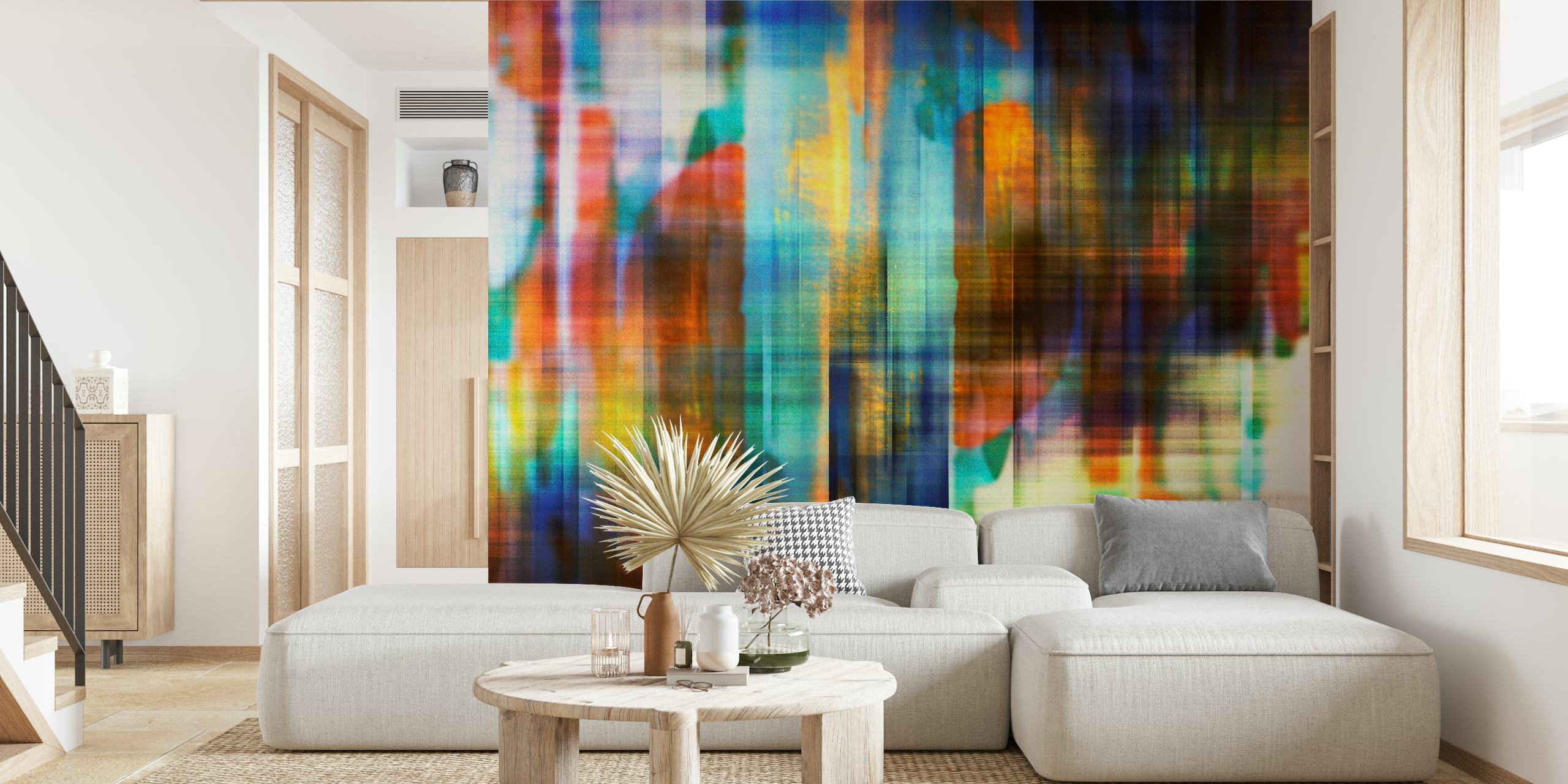 Abstracte kleurenmix textuur muurschildering