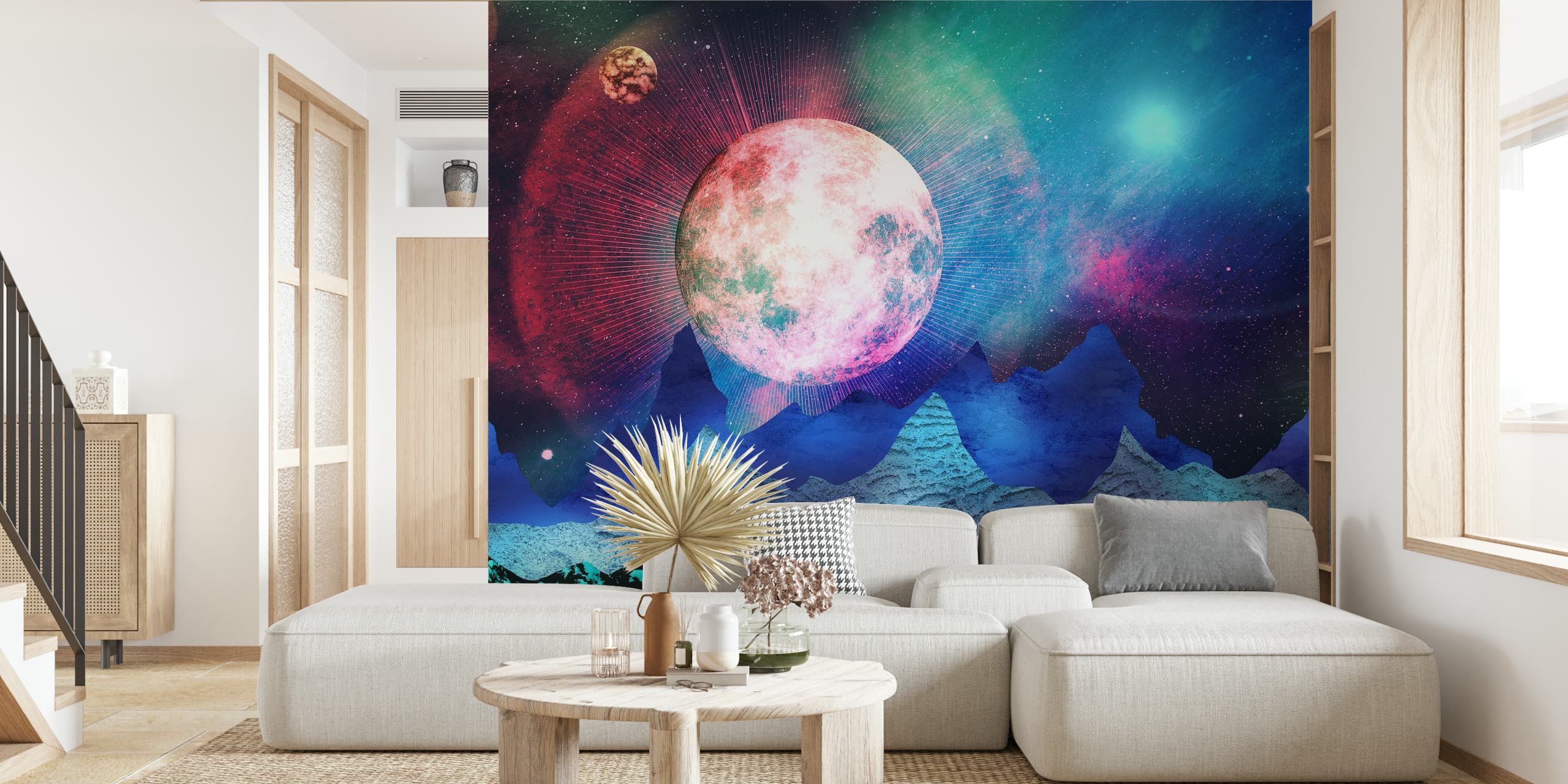 Kosmisk tapet med livliga Planets In Space