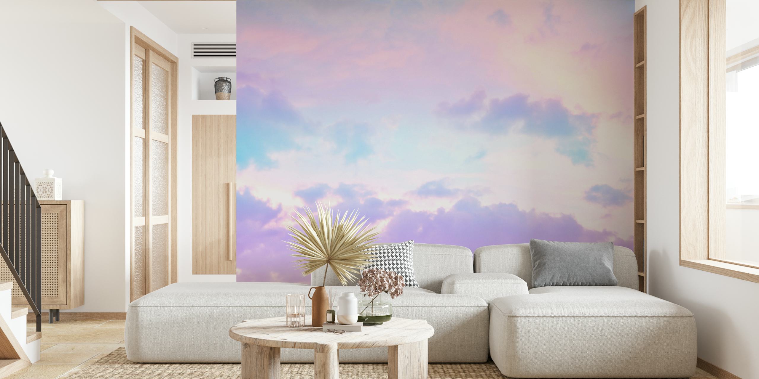 Unicorn Pastel Clouds wallpaper in a room