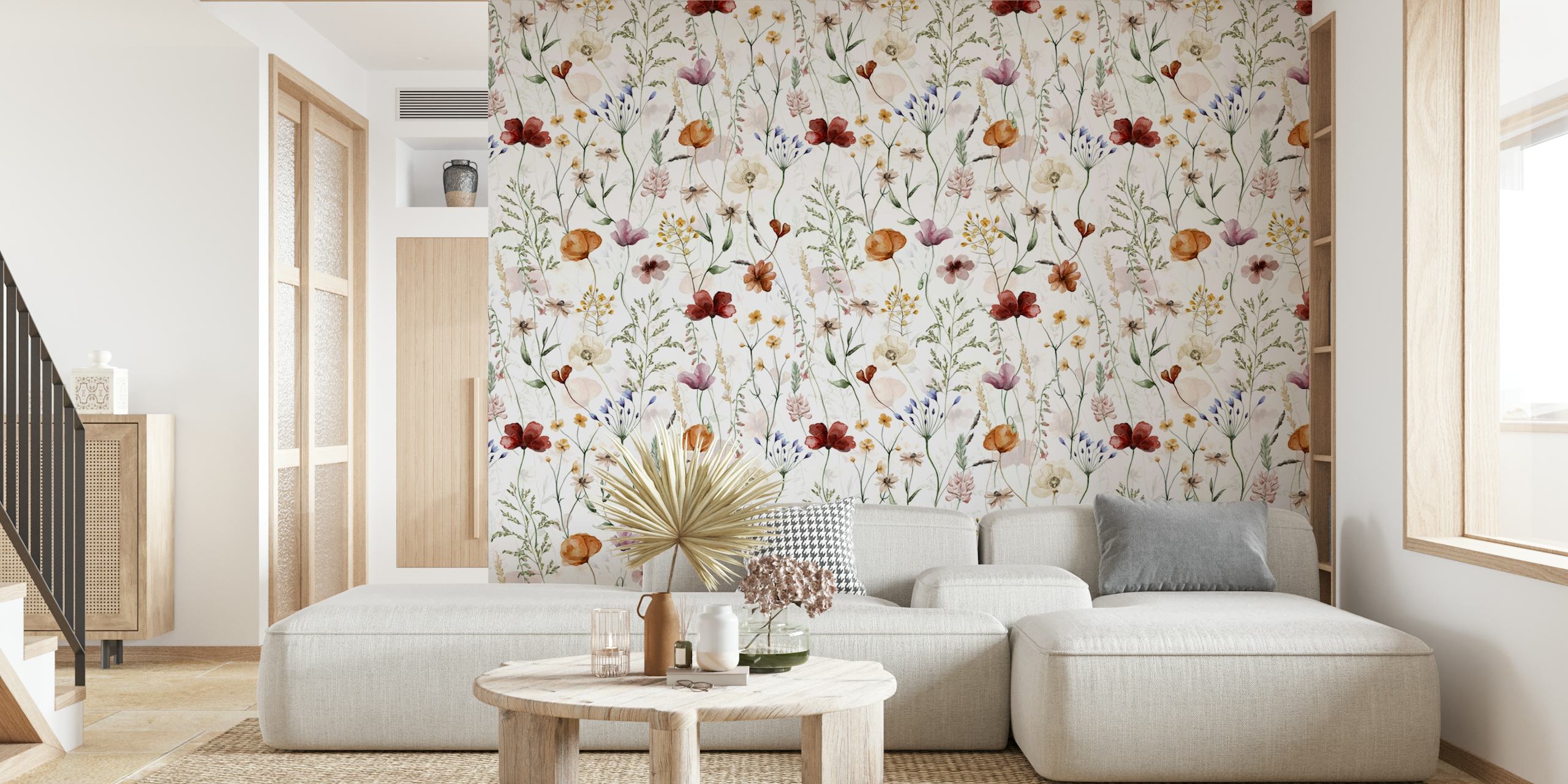 Ikebana Wildflowers Meadow behang in een kamer
