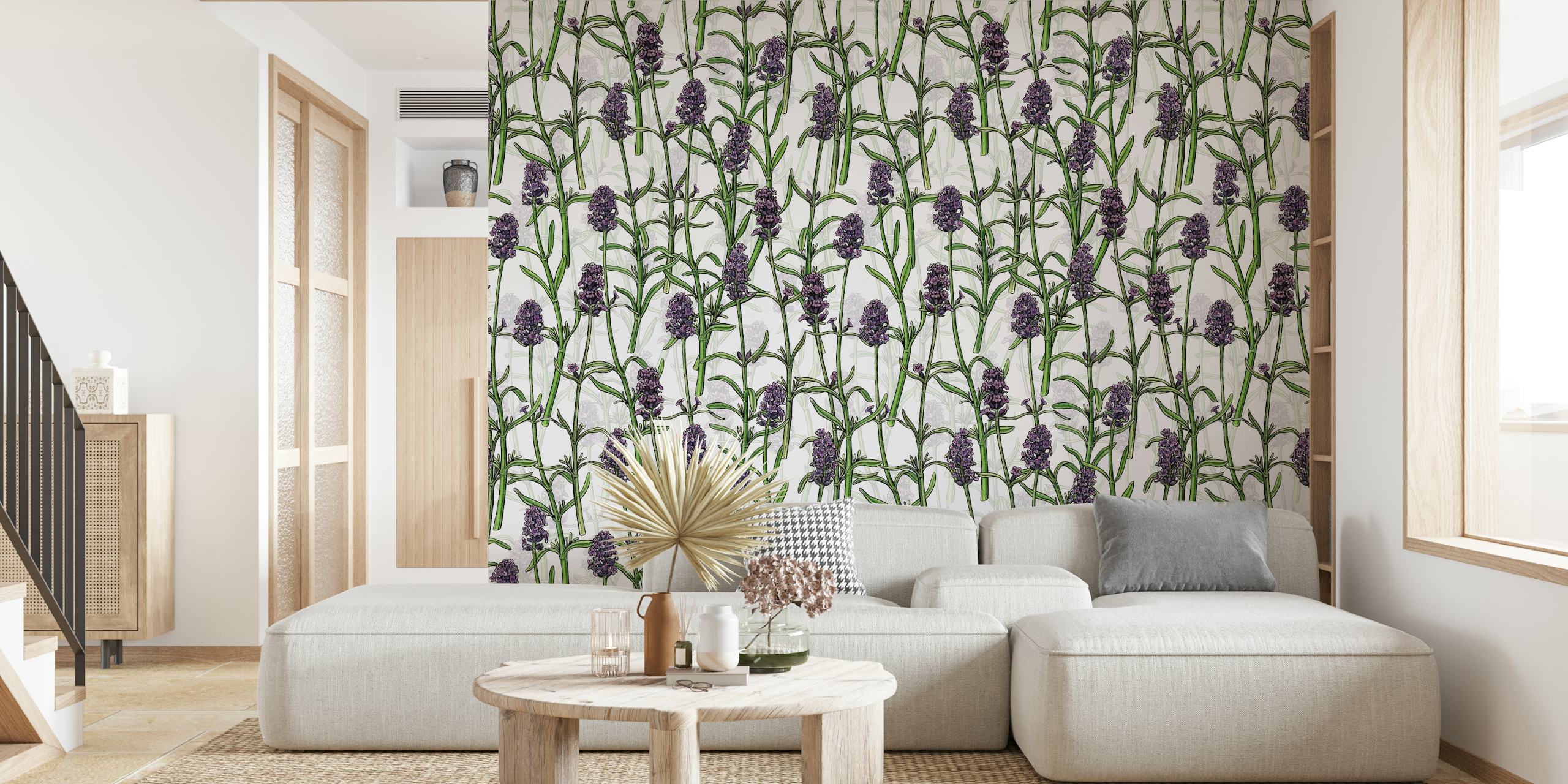 Lavender 3 wallpaper in a room setting