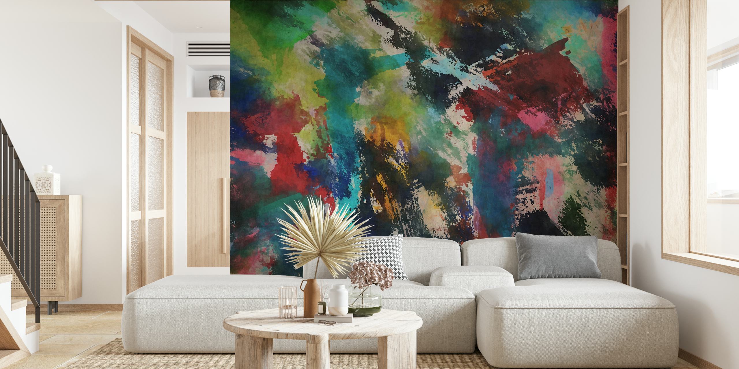 Design de papel de parede colorido com Brush Strokes