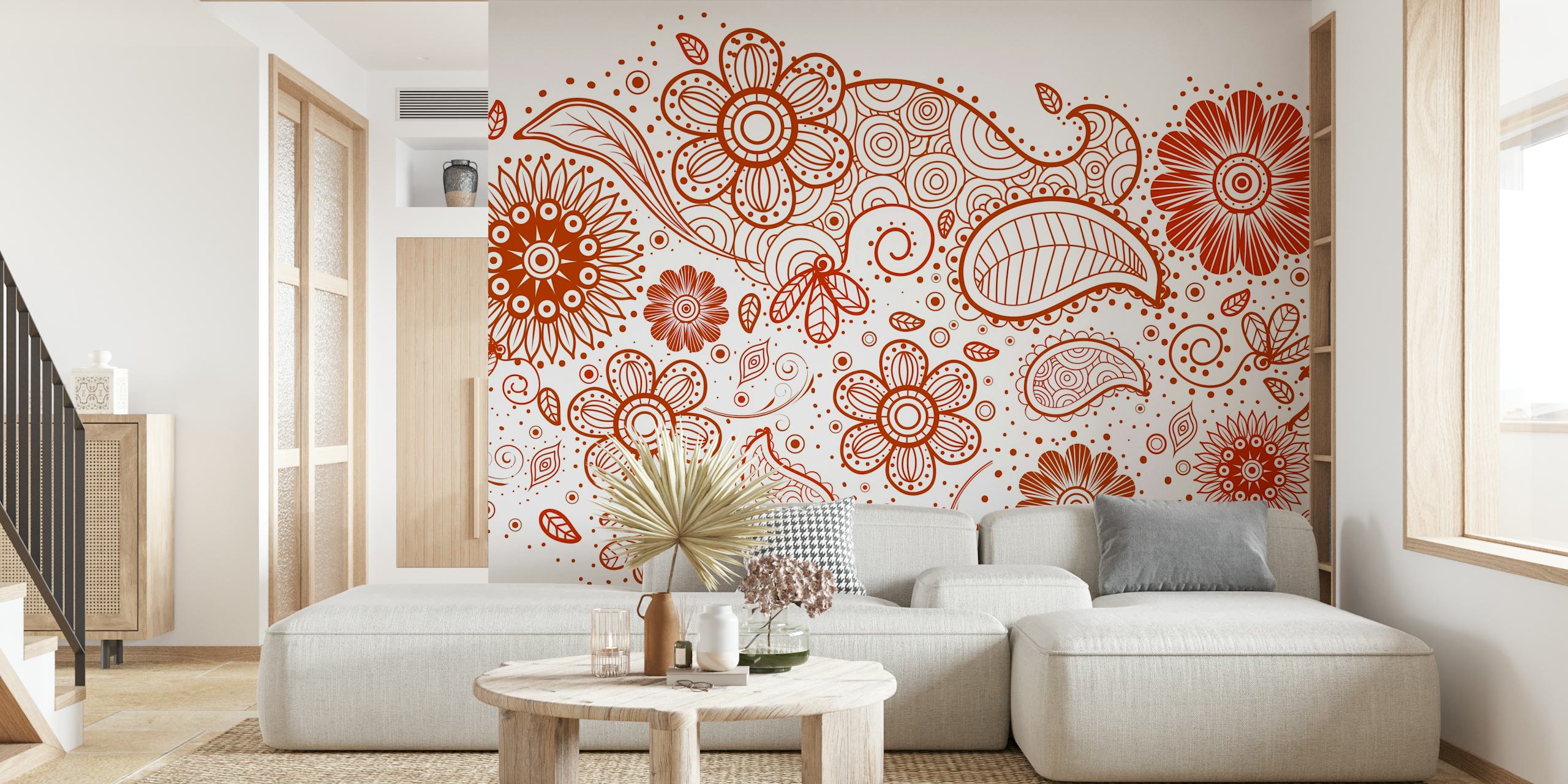 Earthy Spring Flower tapetti huoneessa