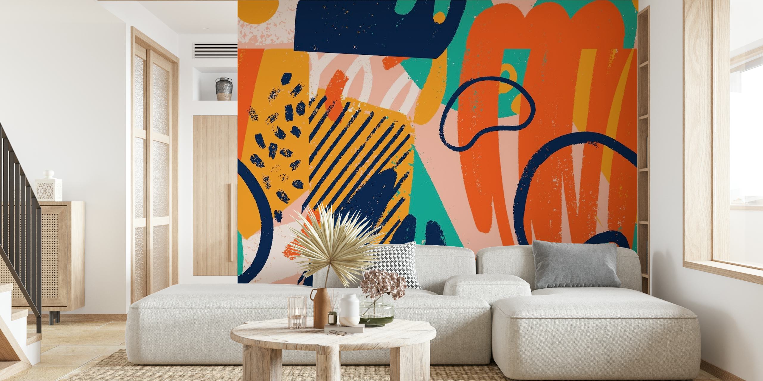 Intricate and vibrant doodle art wallpaper mural