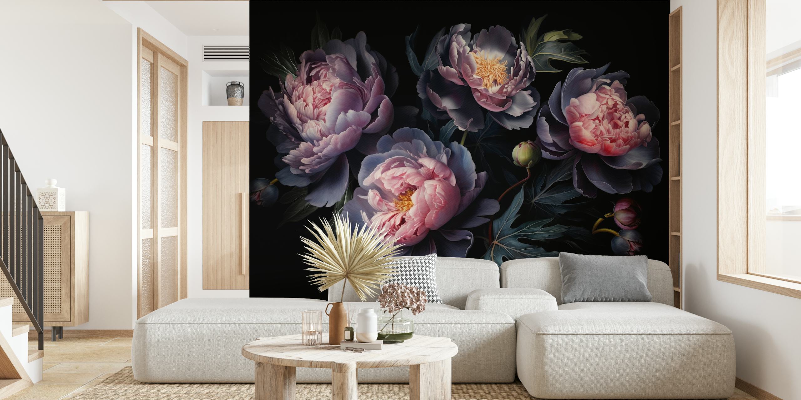Moody Opulent Baroque Peonies σχέδιο ταπετσαρίας