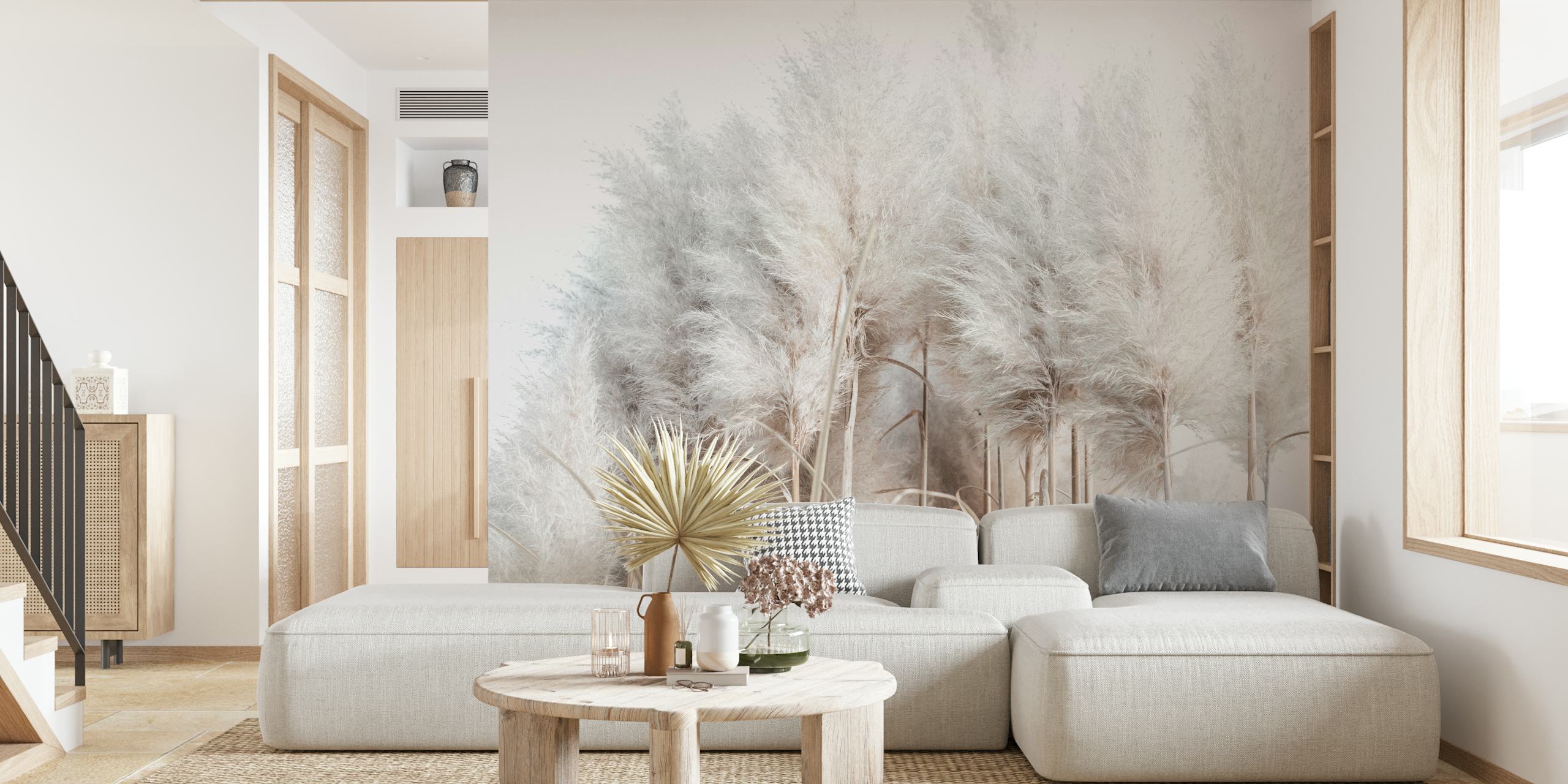 Pampas Grass II wallpaper in een kamersetting