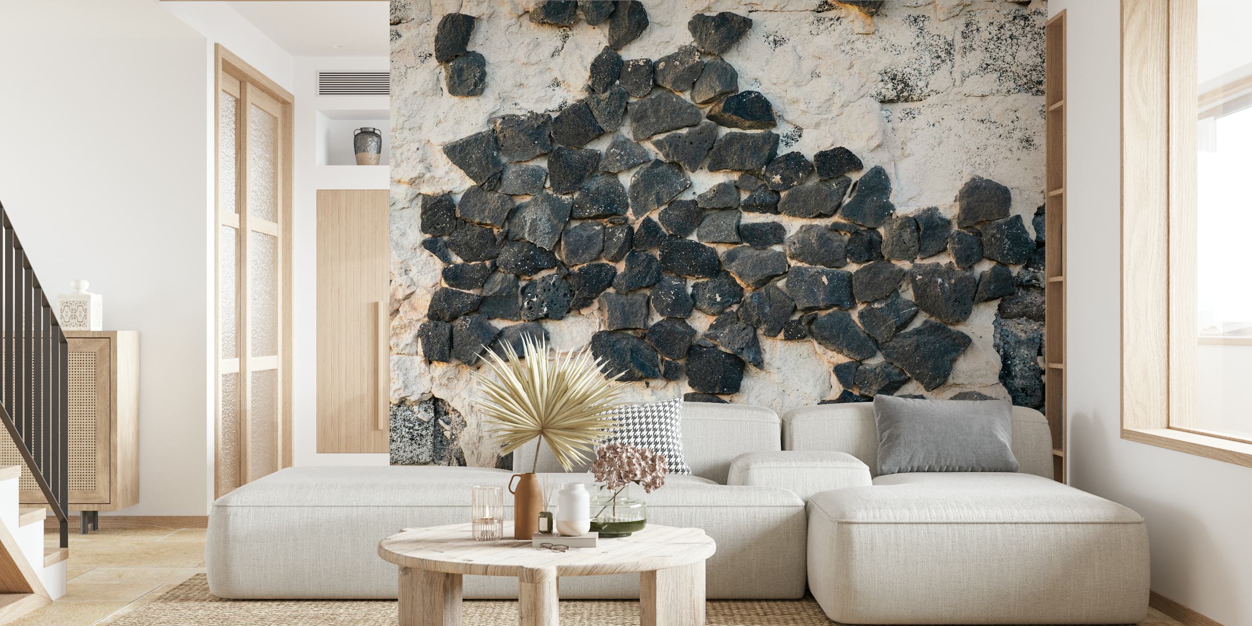 Tapeta visoke kvalitete Black lava rock wall