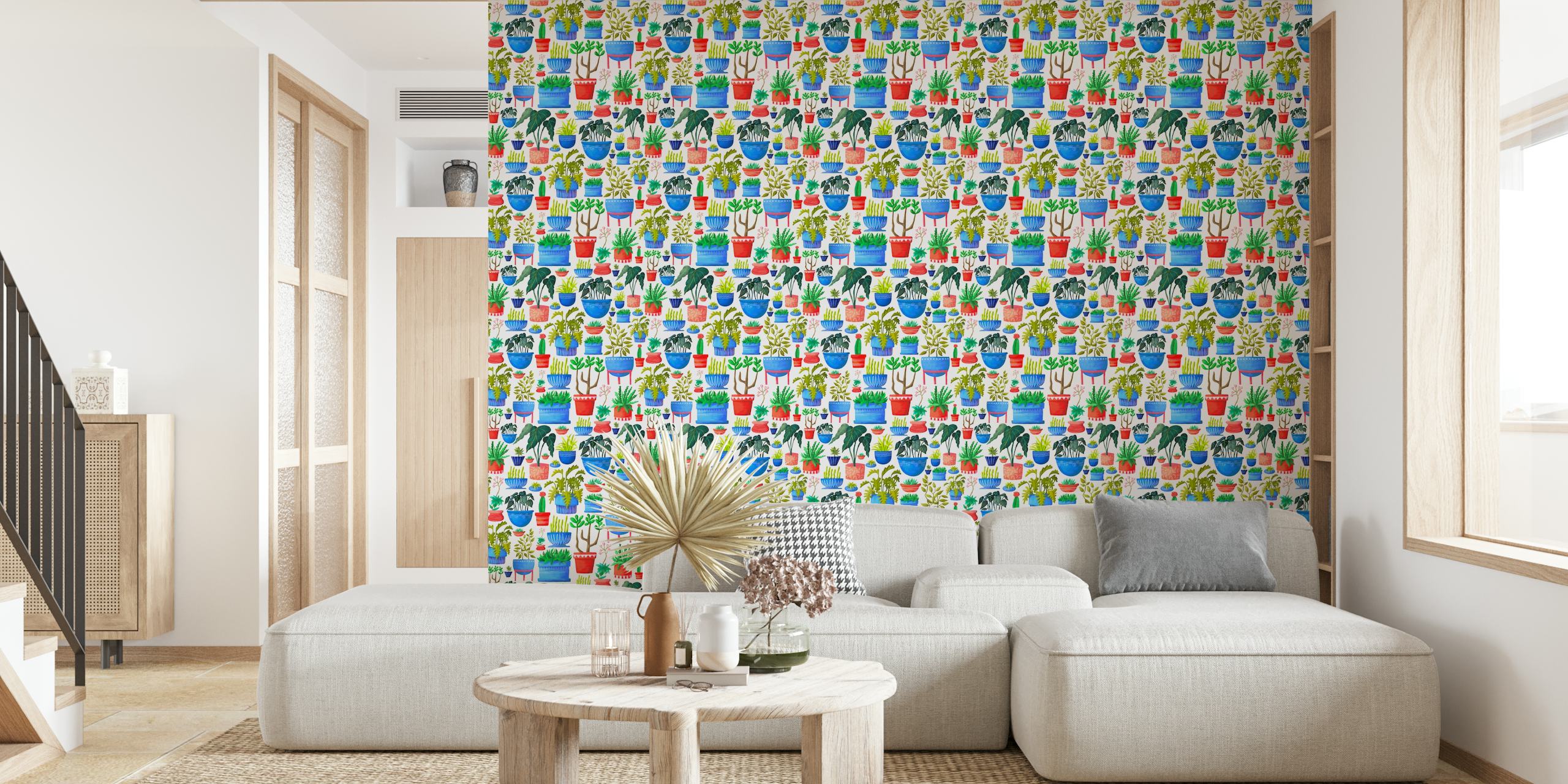 Houseplants Pattern Small tapet i et rom