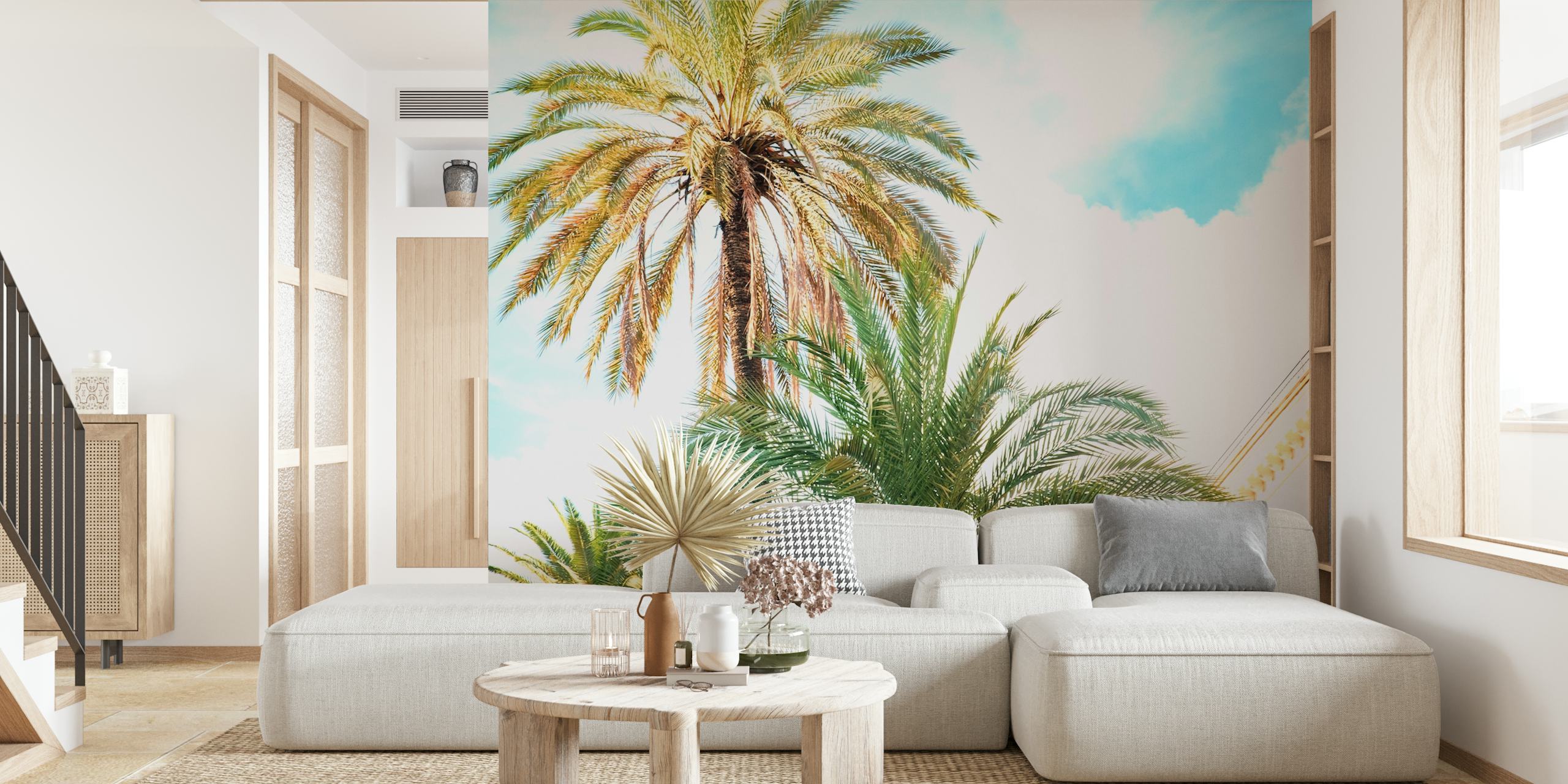 Elegant Bella Roma Palm design tapet i et rom