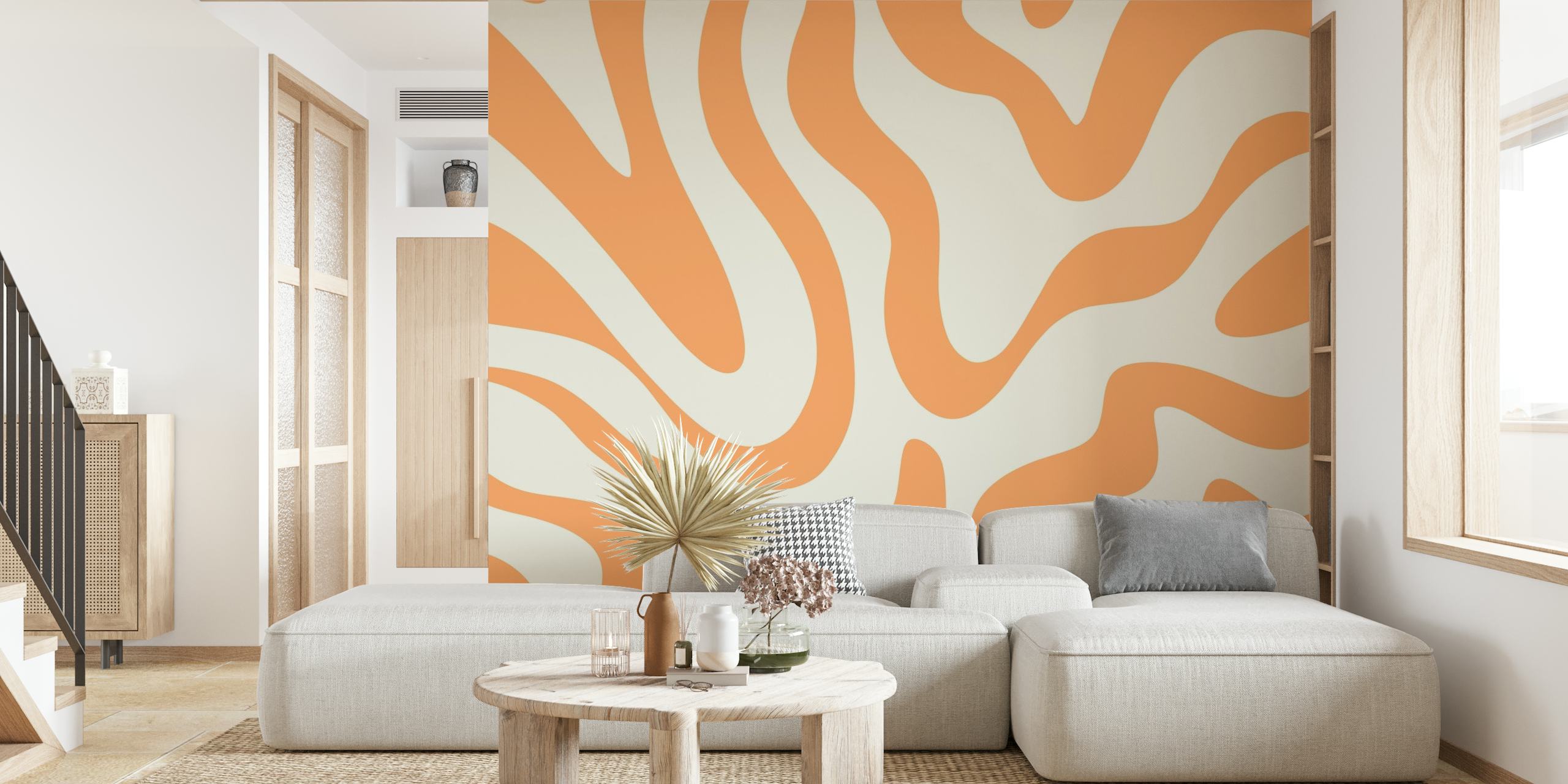 Liquid Retro Groovy Orange wallpaper
