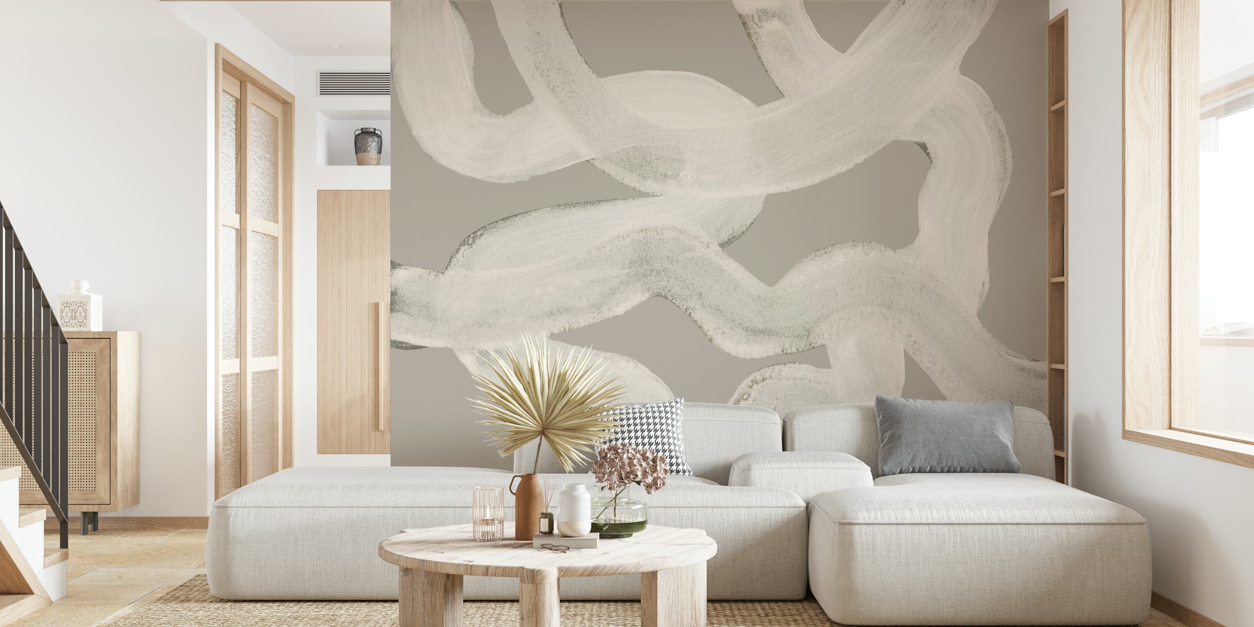 Abstract Brush Strokes wallpaper in una stanza