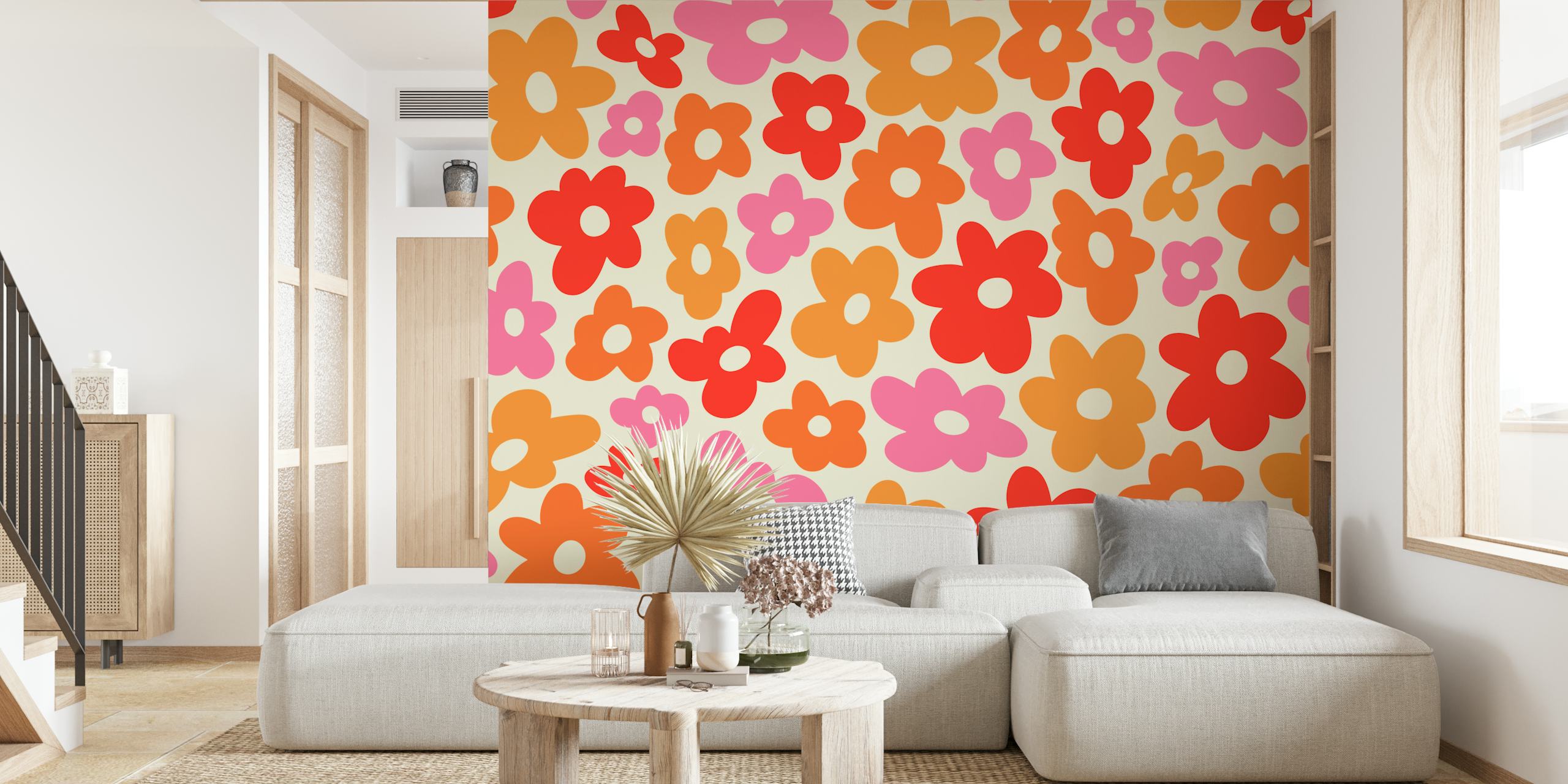 Vintage Groovy Retro Flower tapetti herättää 70-luvun viehätyksen eloon