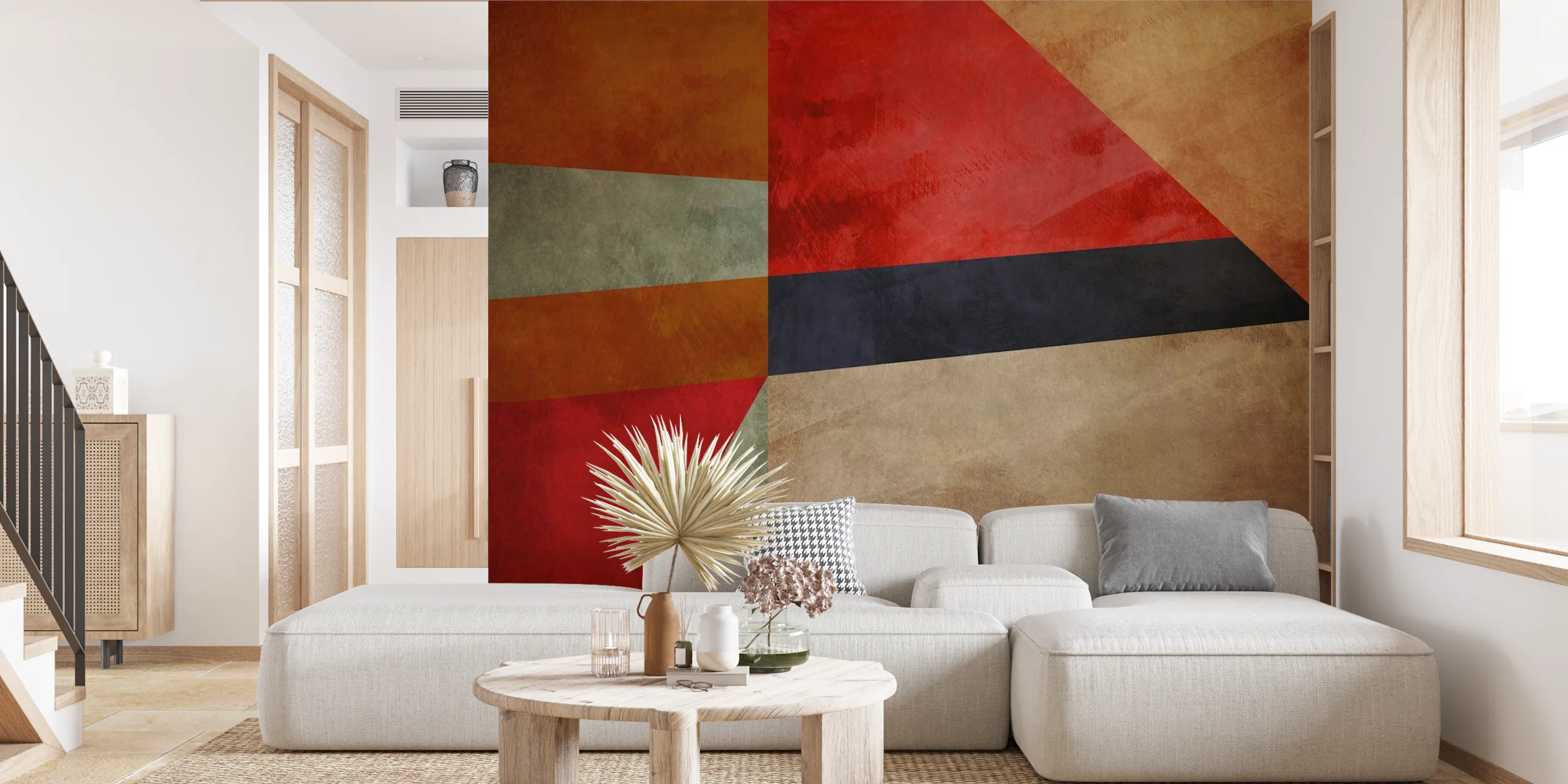 Rustic Abstract Square Wallpaper | Happywall