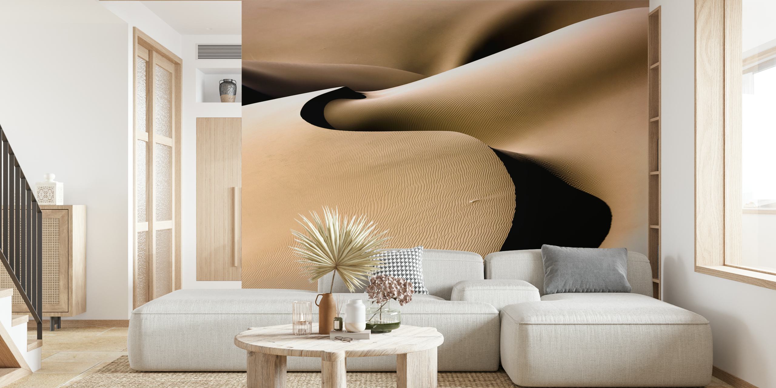 Desert line wallpaper design in a room