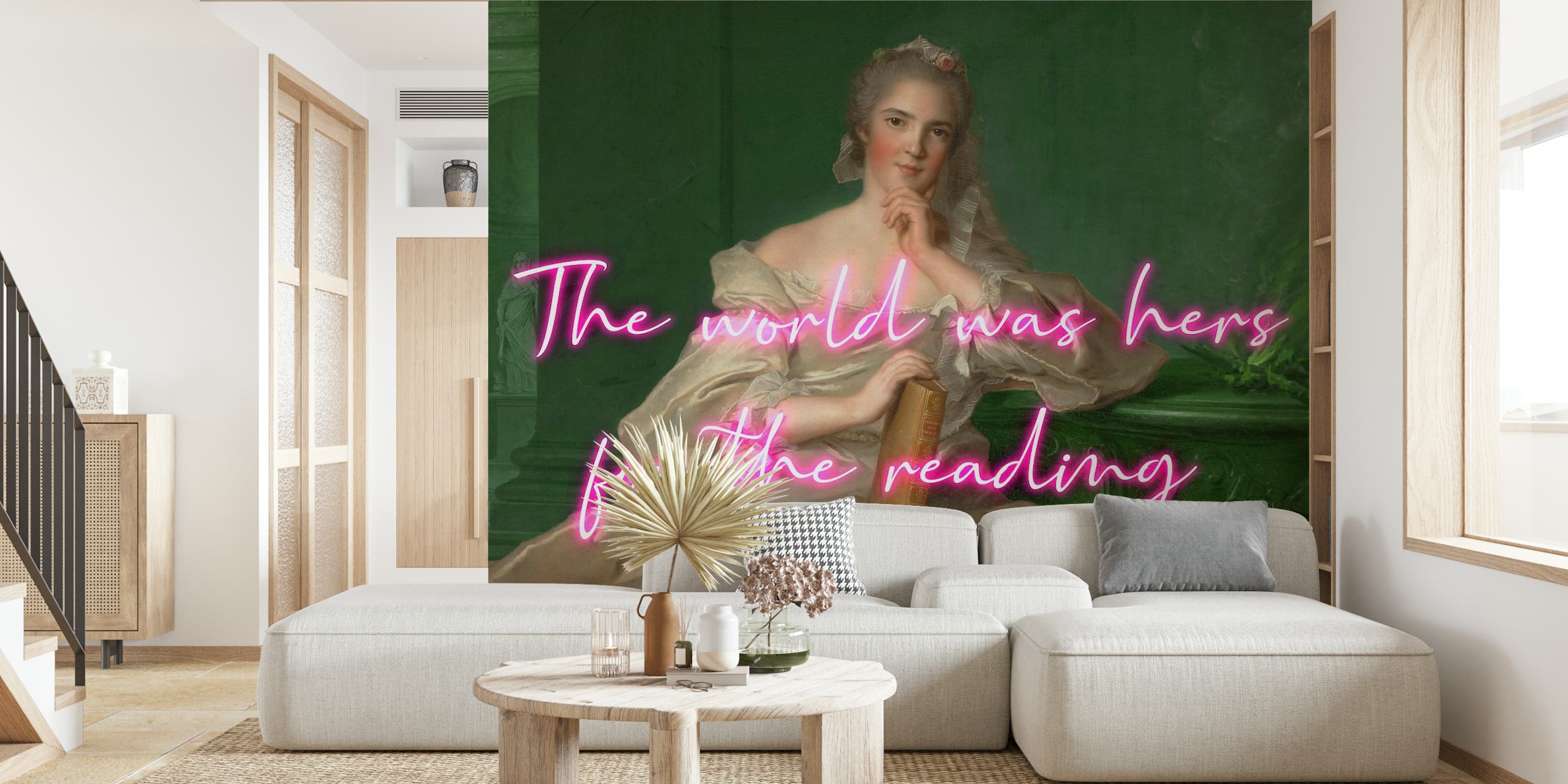 Papel de parede Booklover em um quarto elegante