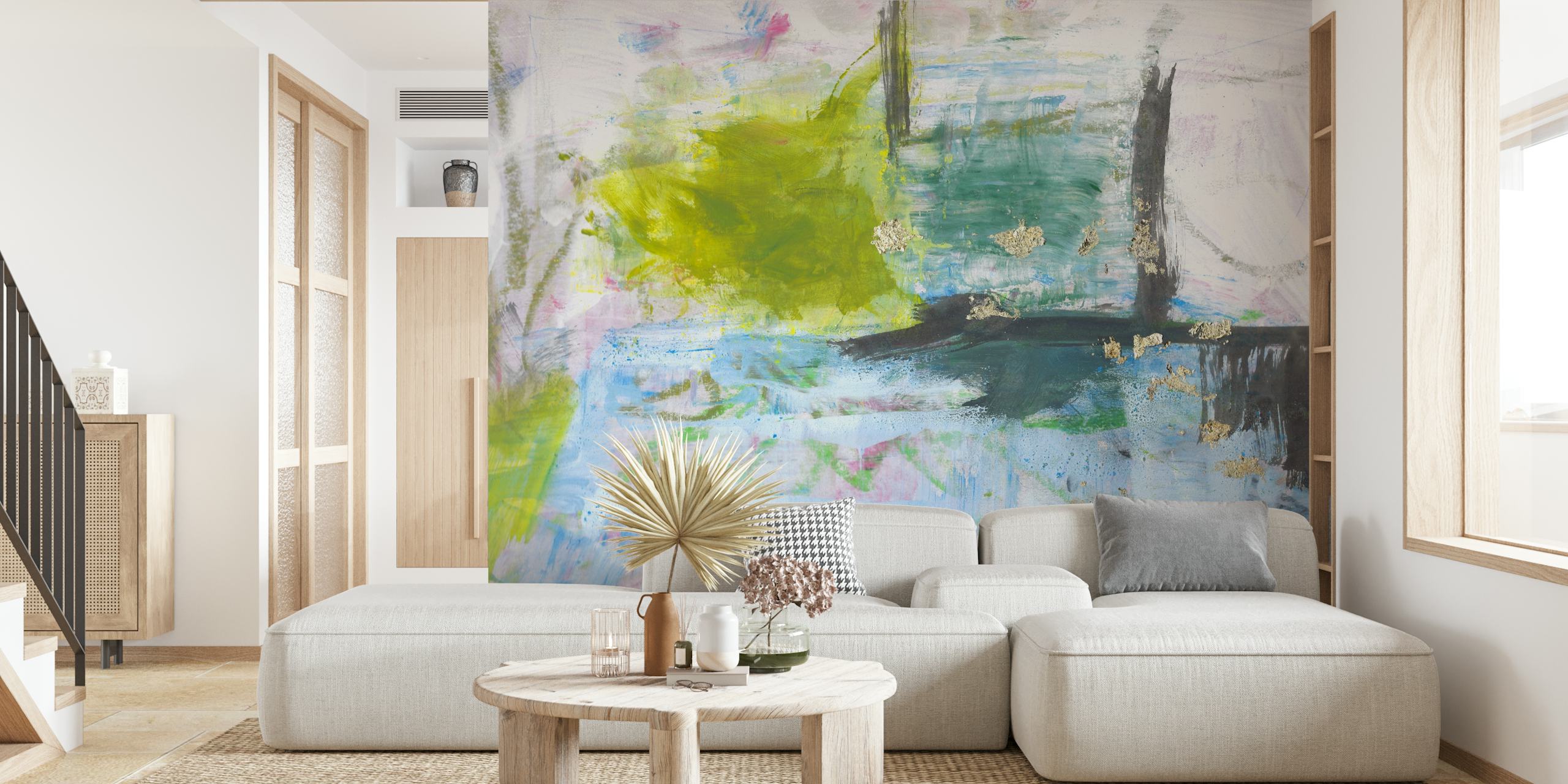Pintura abstrata com cores vibrantes