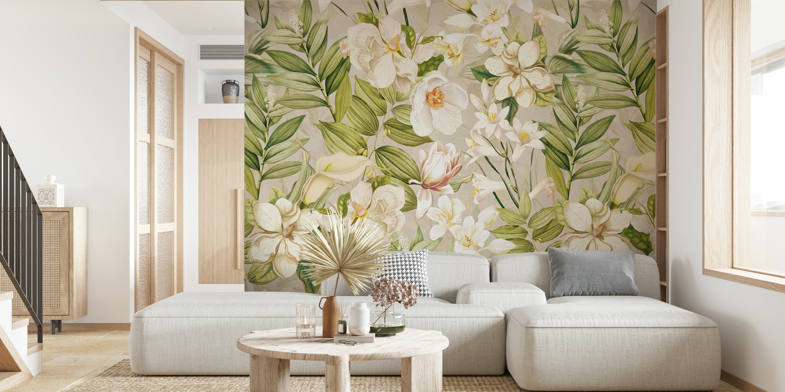 Exotic Camellia Garden tapet i et rom