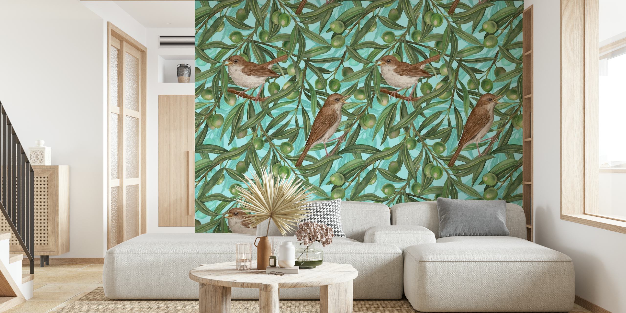 Birds in the olive tree 5 wallpaper