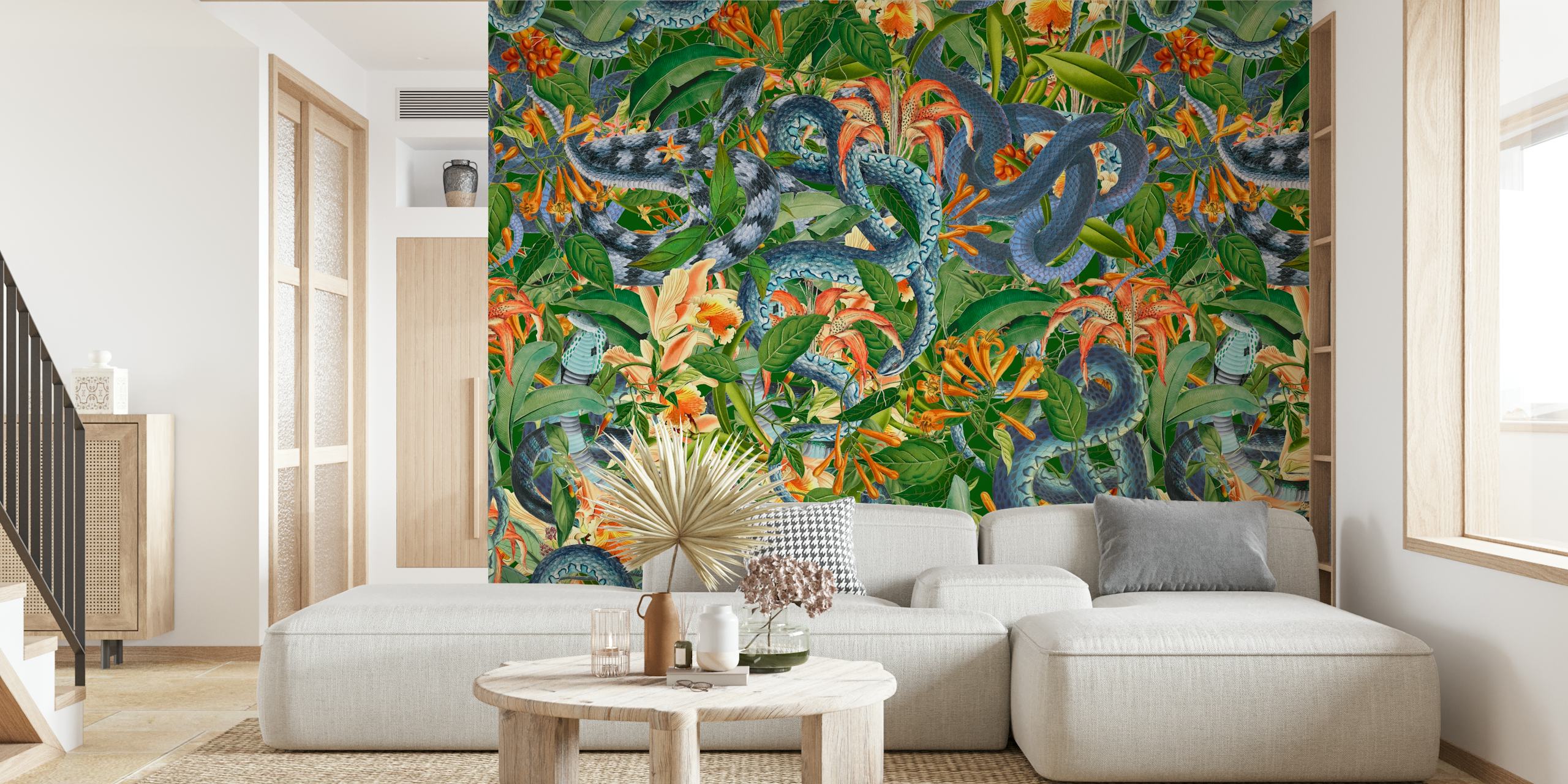 Papel pintado Snake Jungle Paradise en una habitación