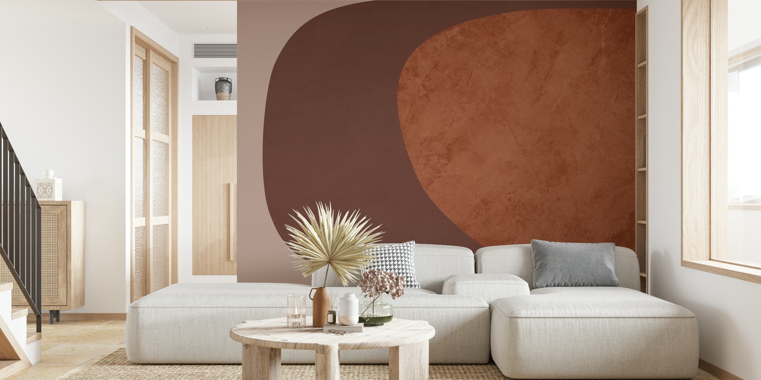 Abstract minimalist wallpaper in a room
