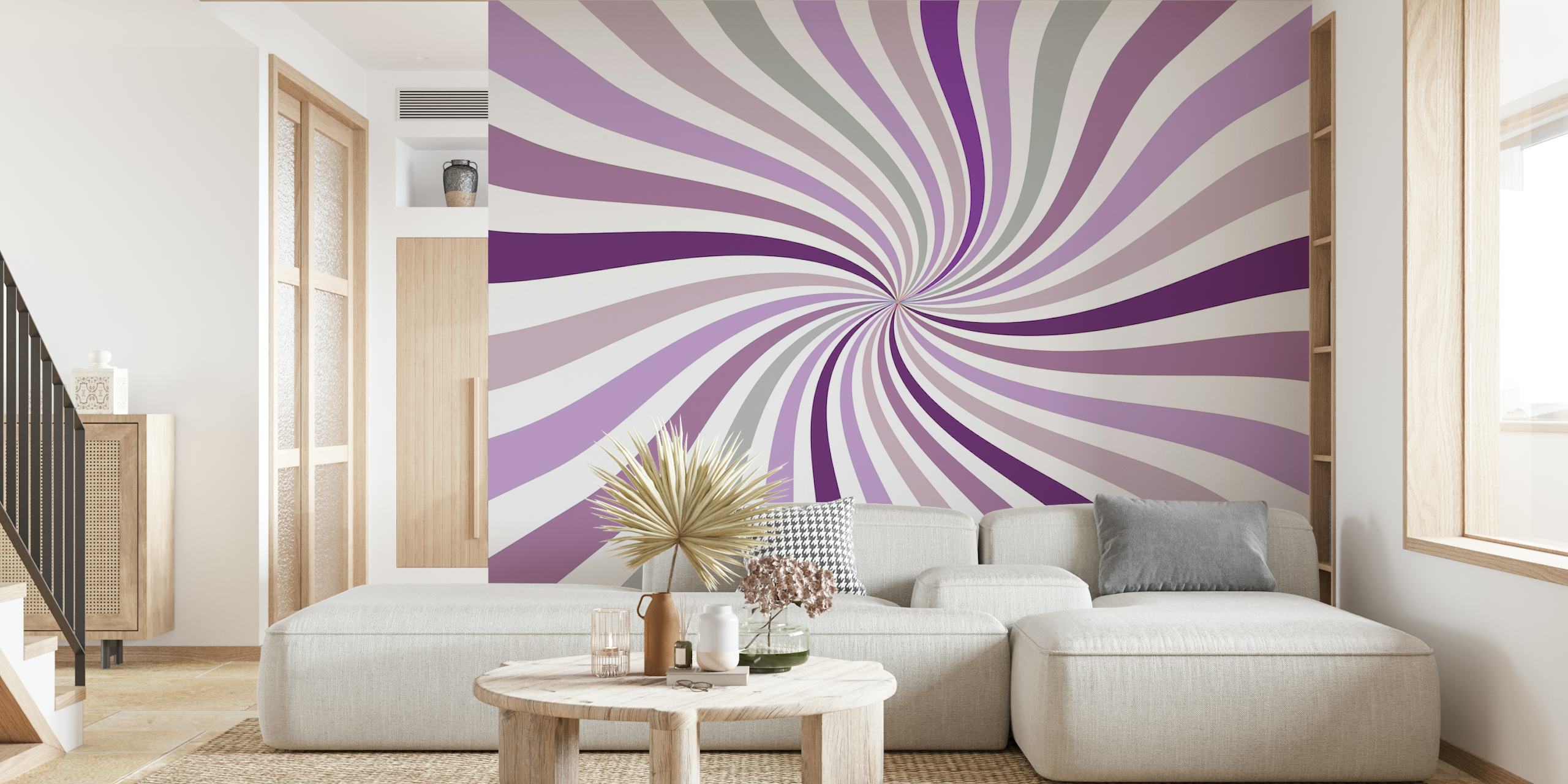 Vintage Purple Star tapet i ett rum