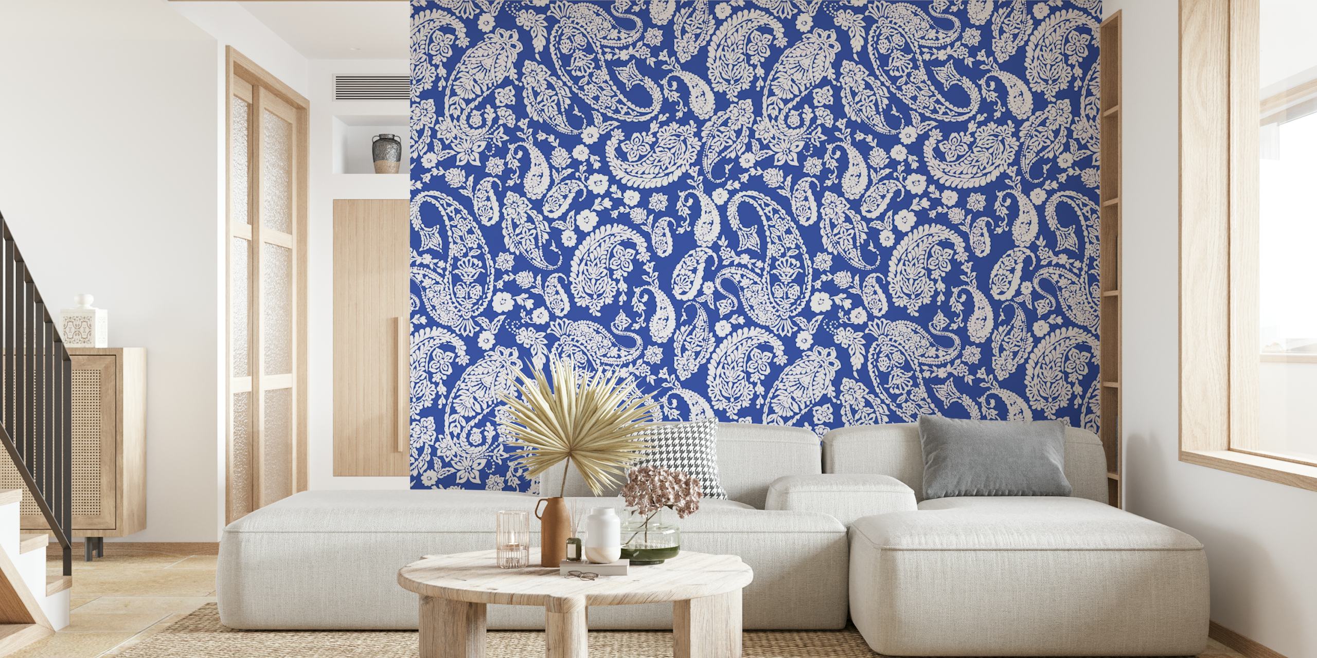 Ταπετσαρία Monochromatic garden paisley R σε ένα δωμάτιο