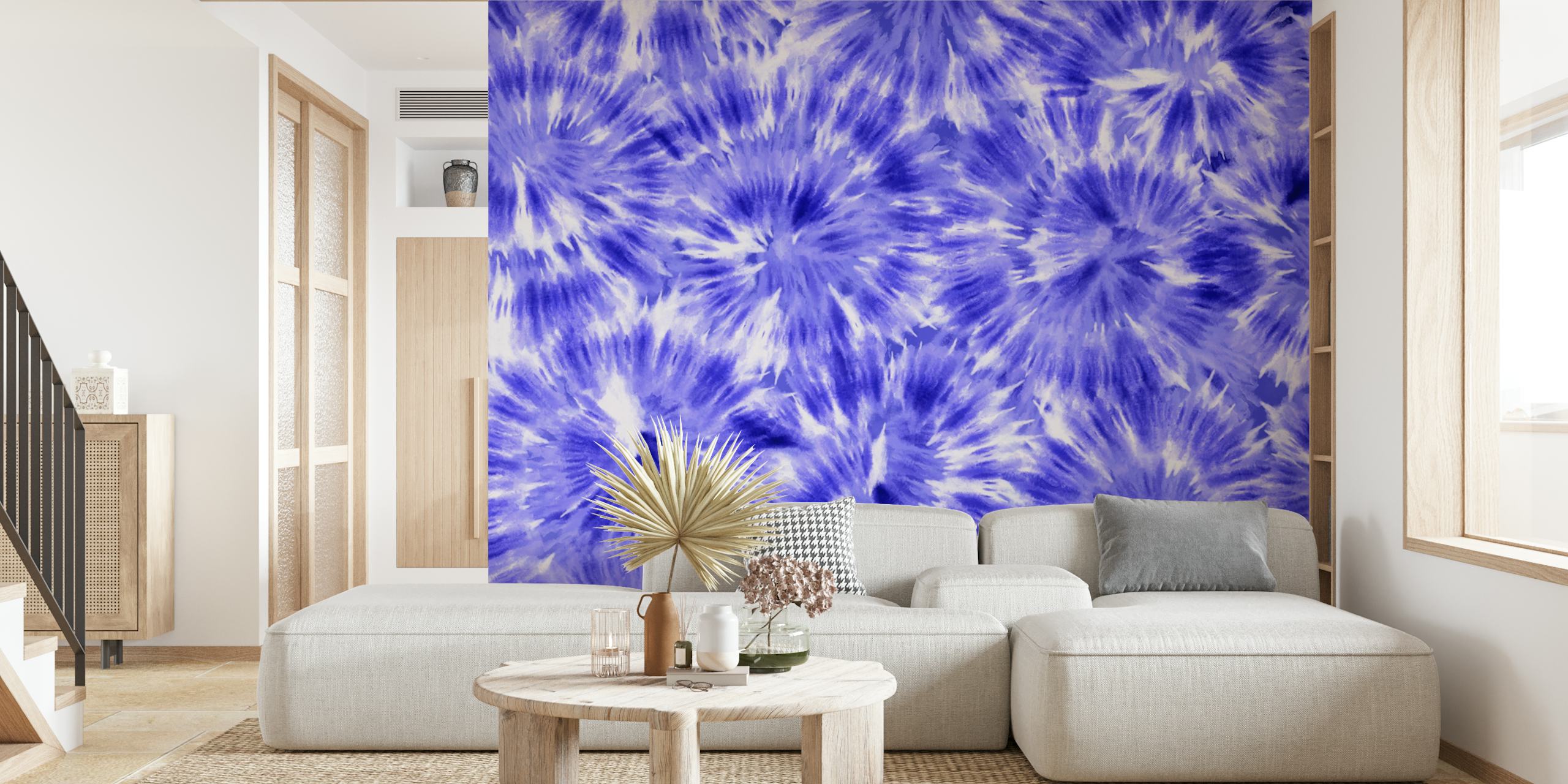 Tie Dye Background 18 eloisilla sinisillä kuvioilla