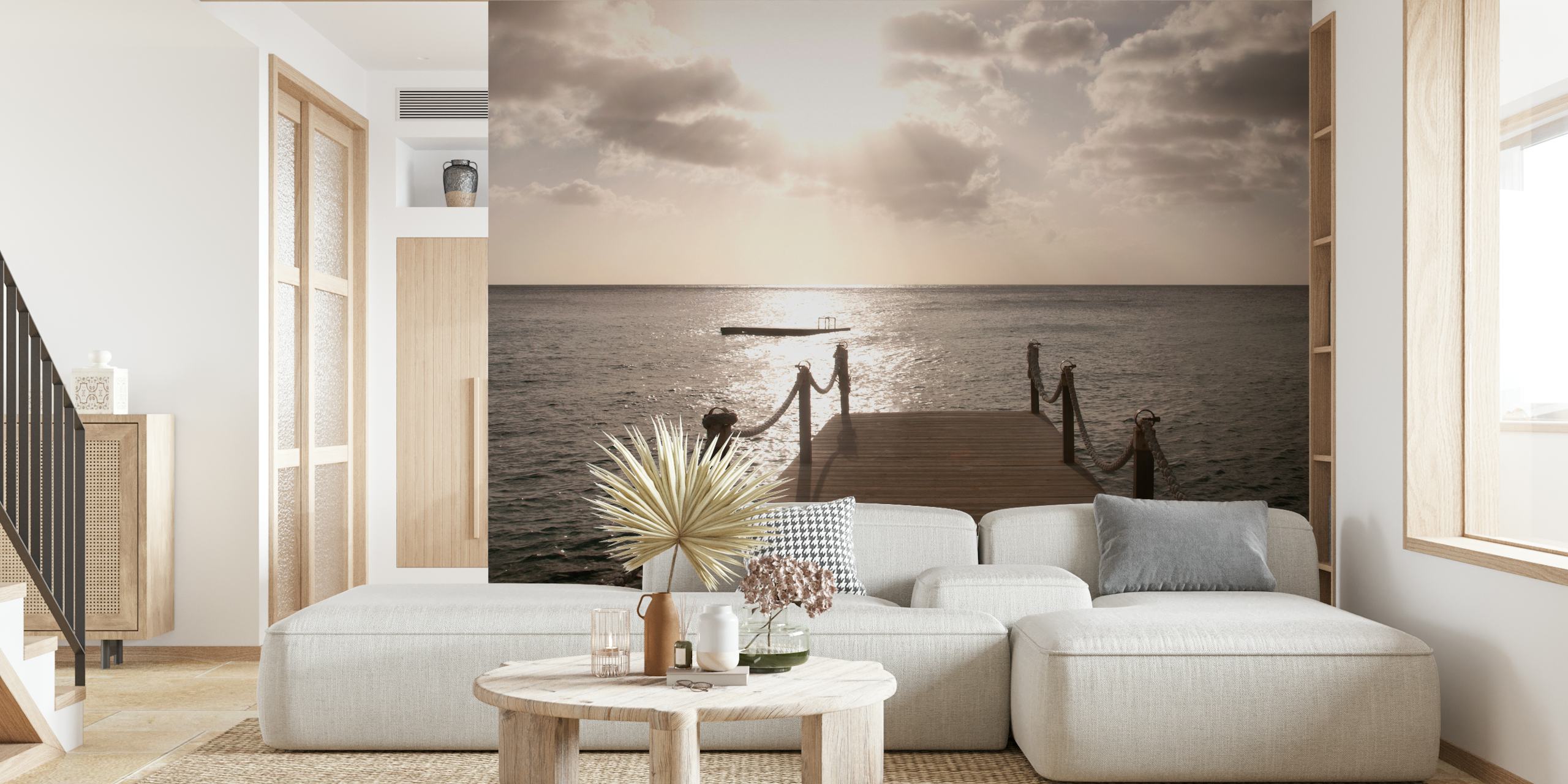Papel pintado de Sunset at Caribbean Beach en una habitación acogedora