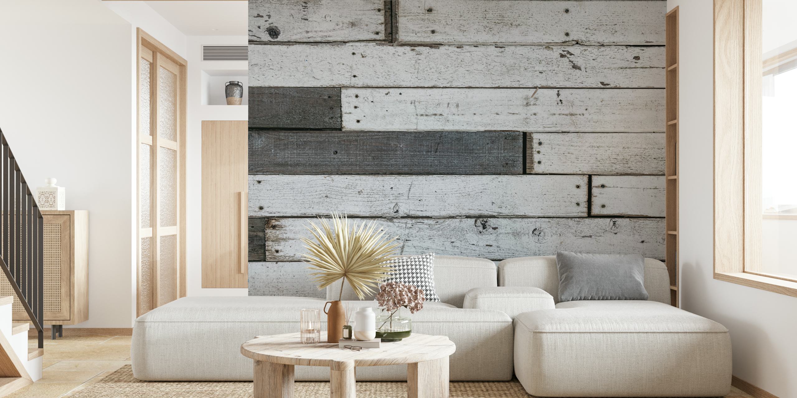 Ταπετσαρία Wood Planks σε ένα κομψό δωμάτιο
