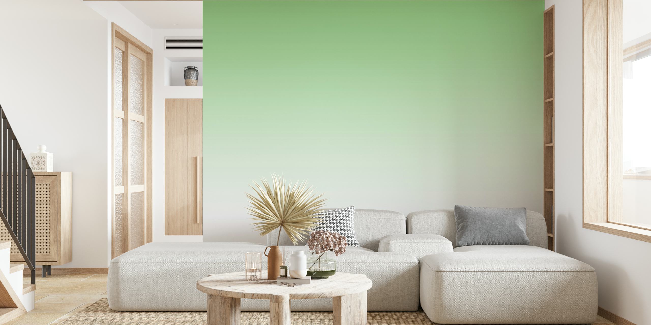Gradient green wallpaper with light to dark shades in a smooth blended style