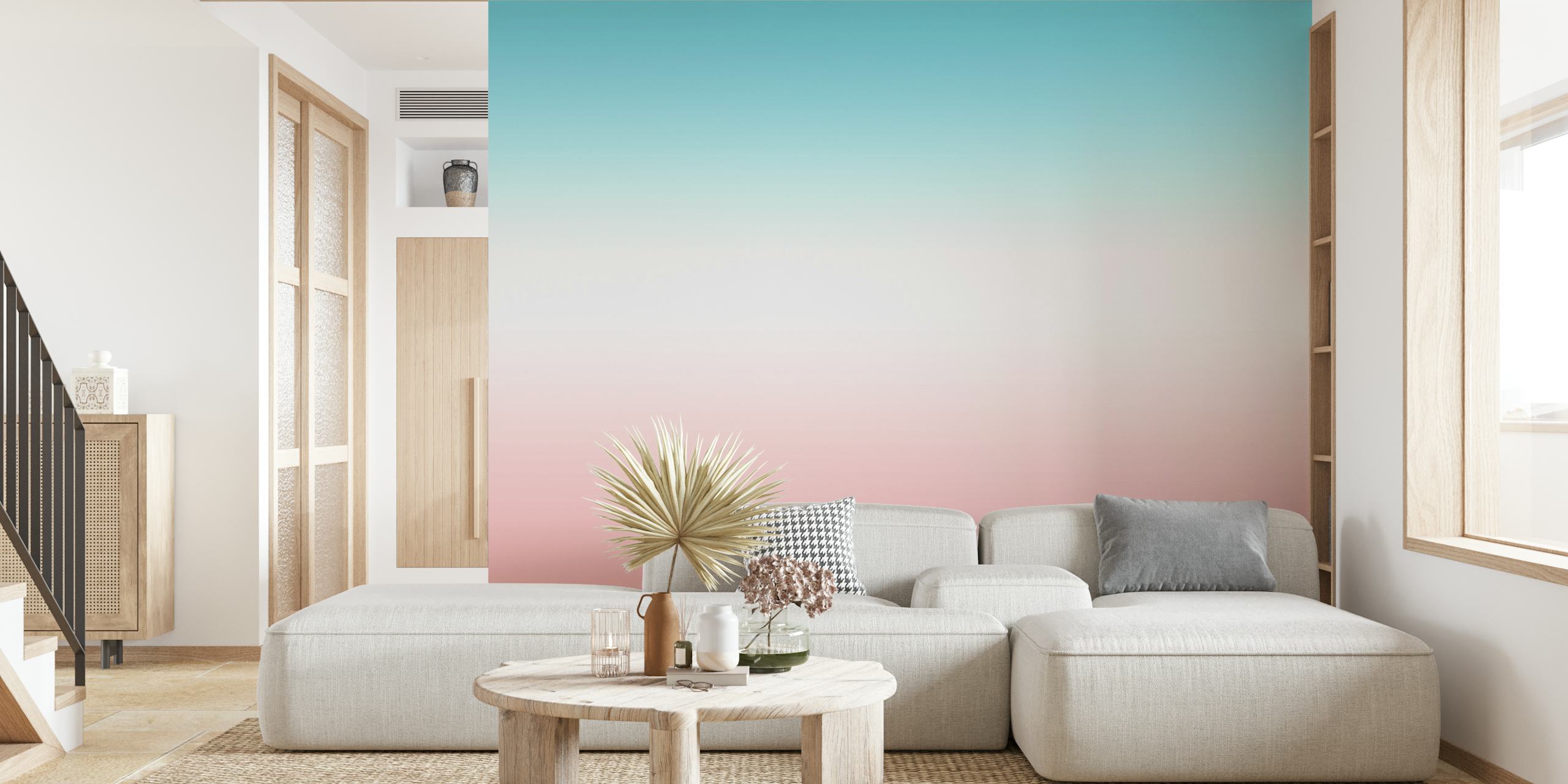 Ombre pink and blue gradient wallpaper