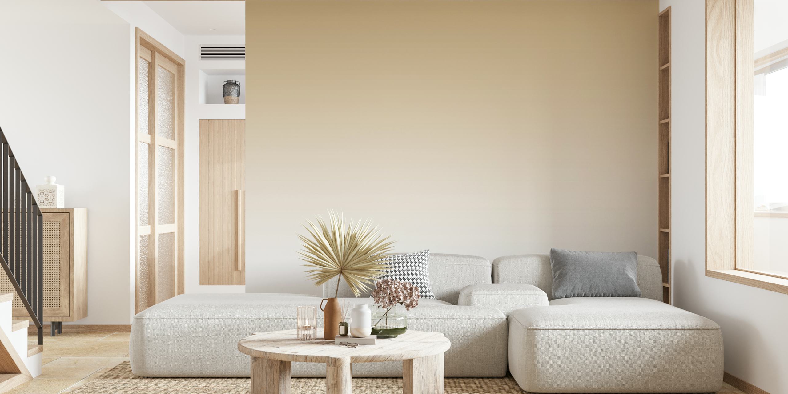 Beige ombre wallpaper in a modern room