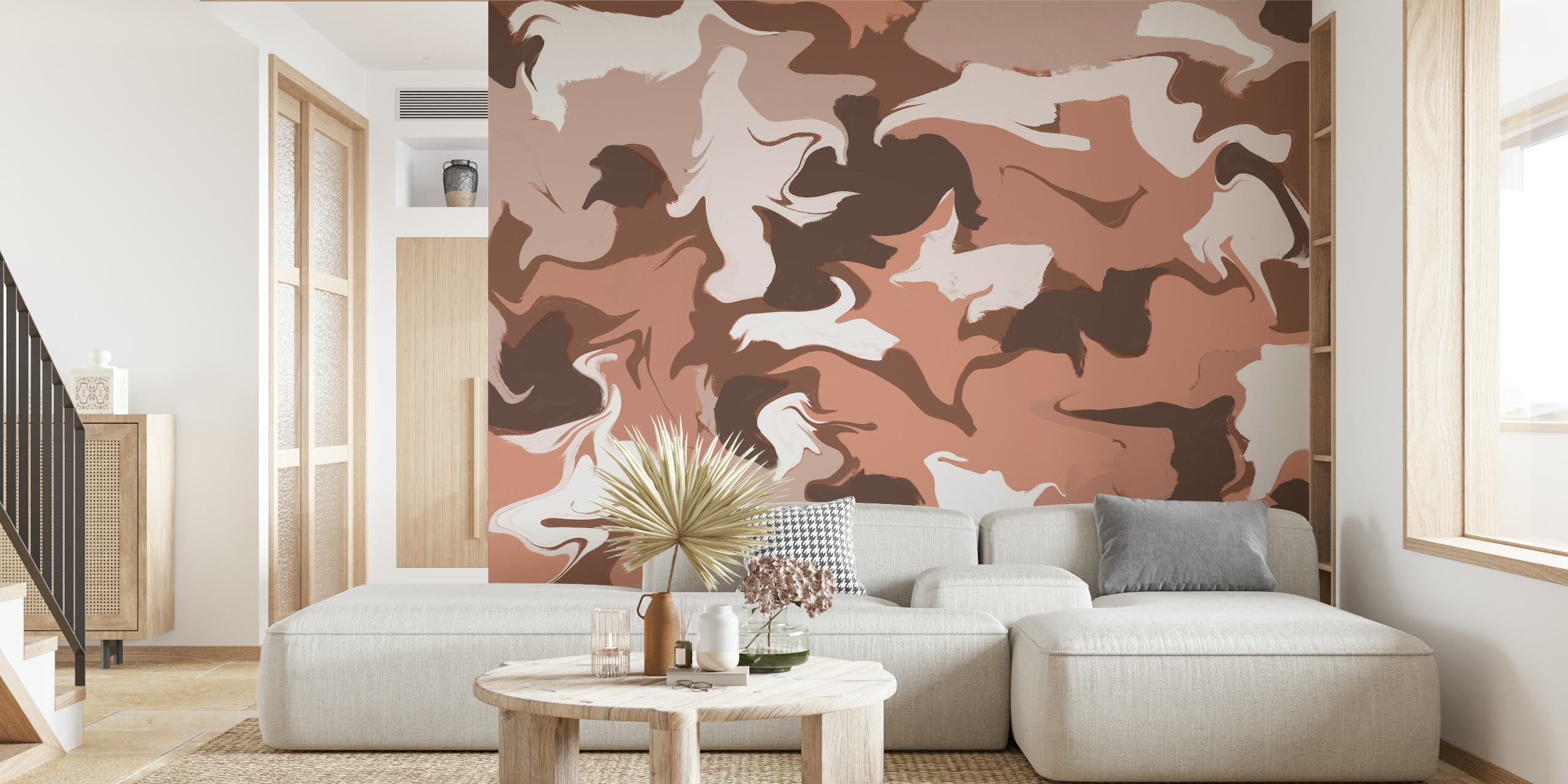 Mixed pastel colors in abstract shapes wallpaper