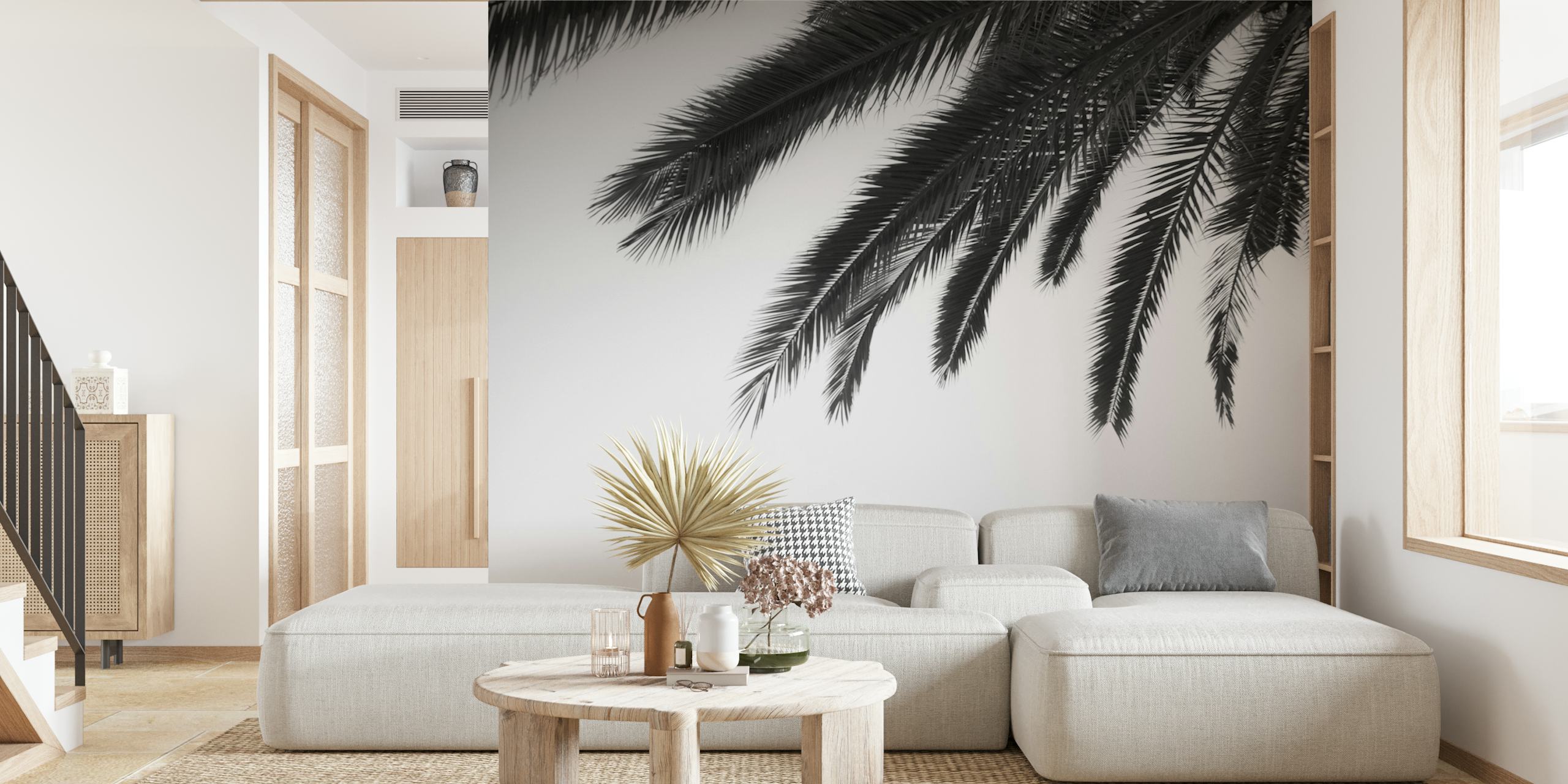 Dreamy Palms 2 tapetti modernissa huoneessa