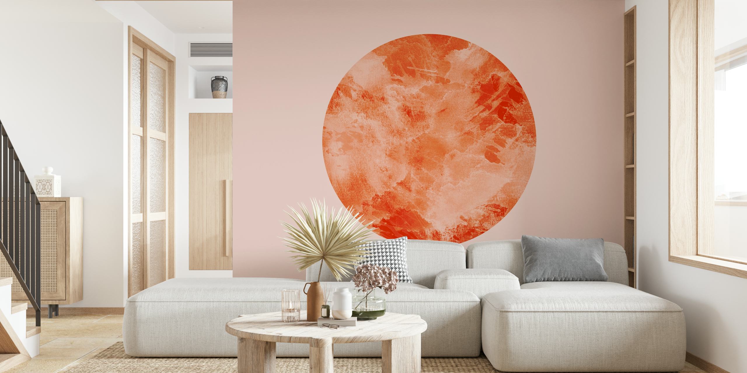 Abstraktní akvarel kosmický kruh na pastelovém pozadí