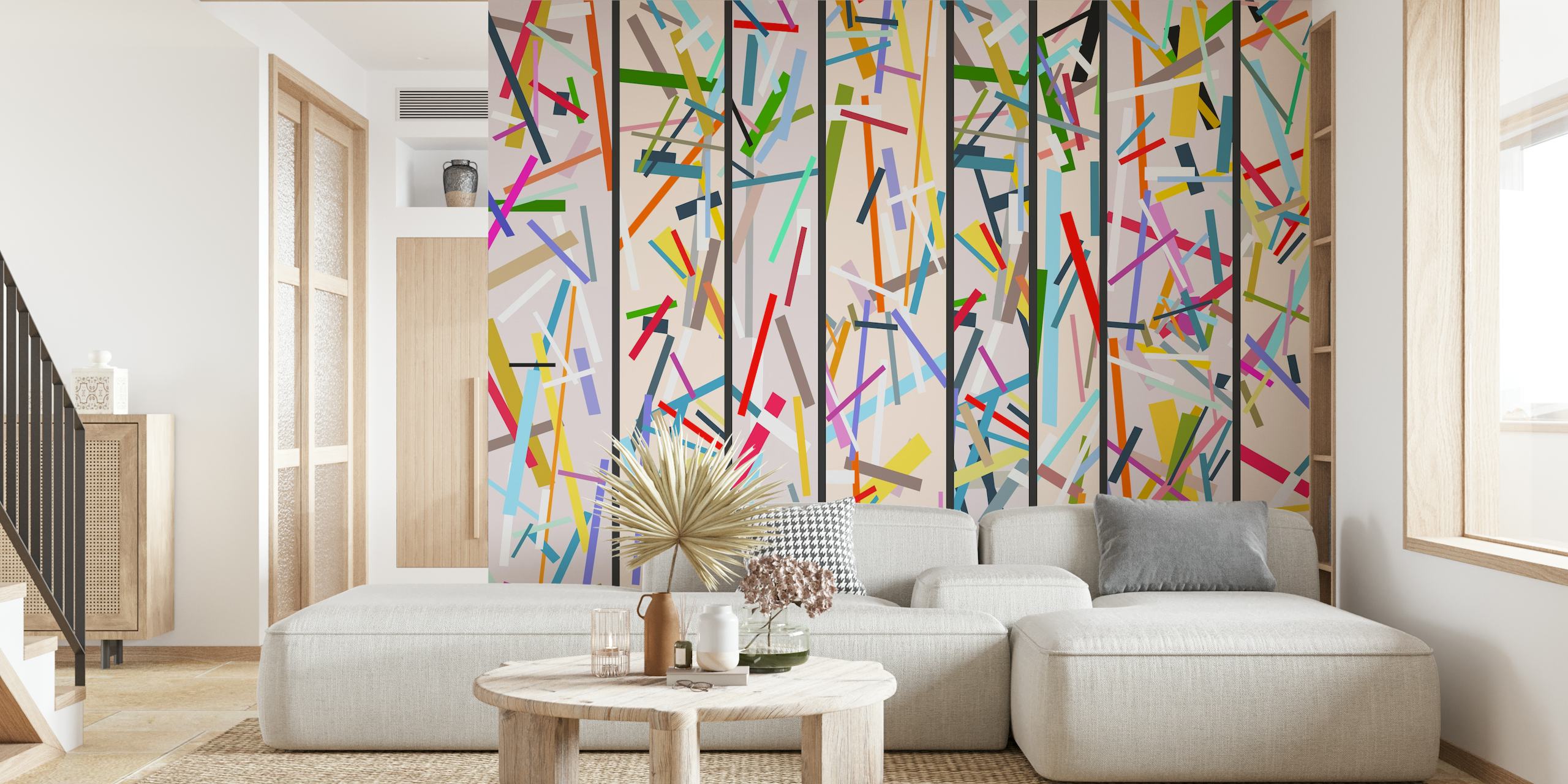Små Colorful Strokes tapet i ett rum