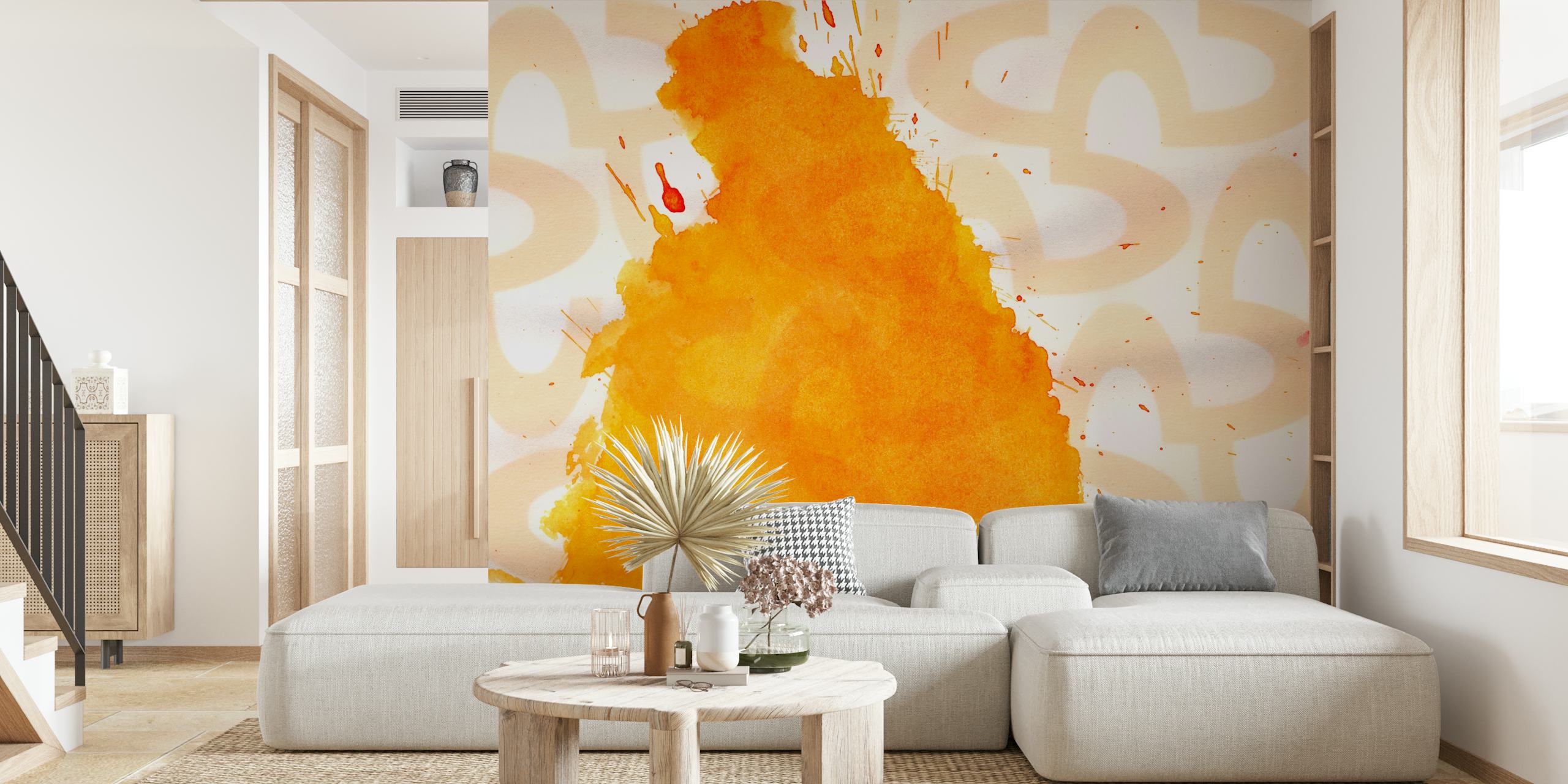 Αφηρημένο mural Golden Rainbow Splash Watercolor