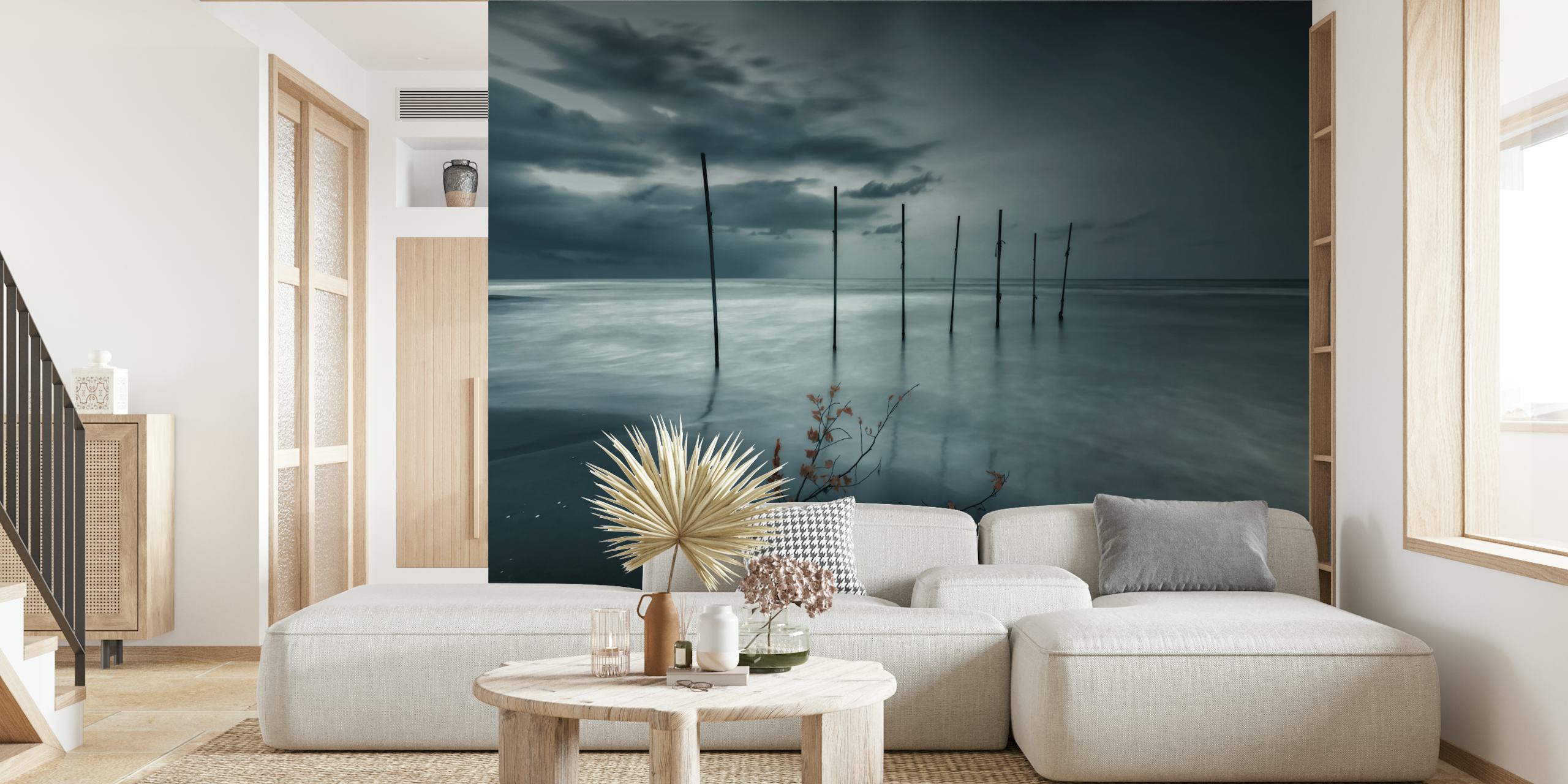 Forever Blue wallpaper in a stylish room