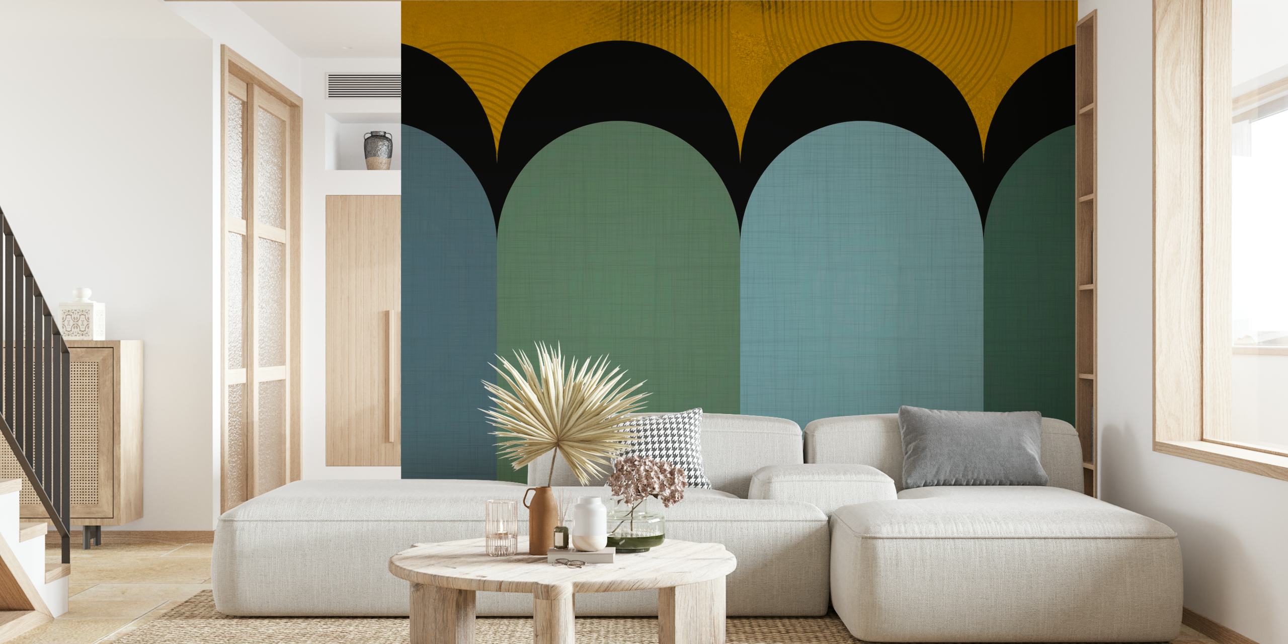 Art Deco Rounds tapet vist i et rom