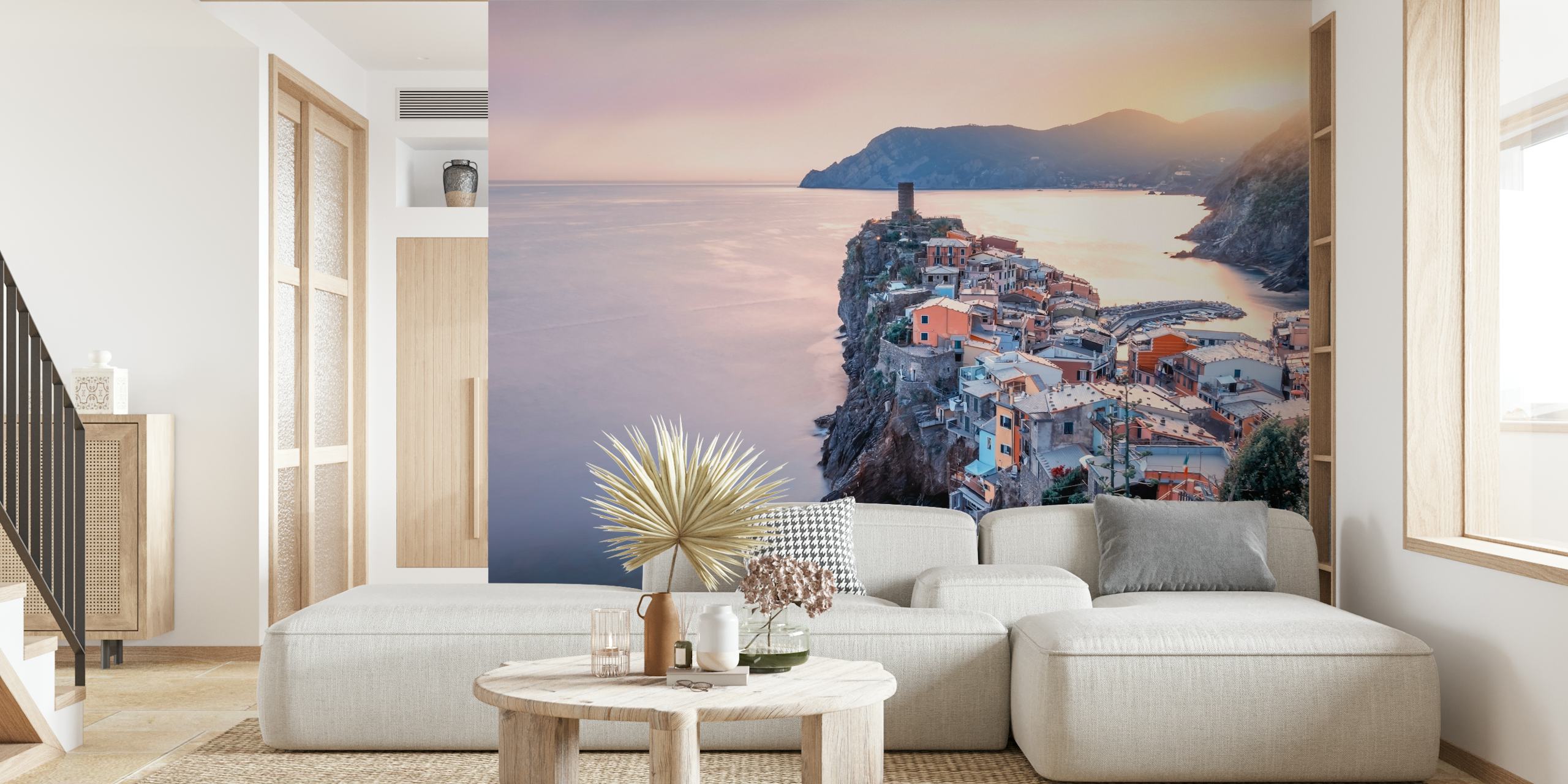 Póster Sunset in Vernazza en una habitación