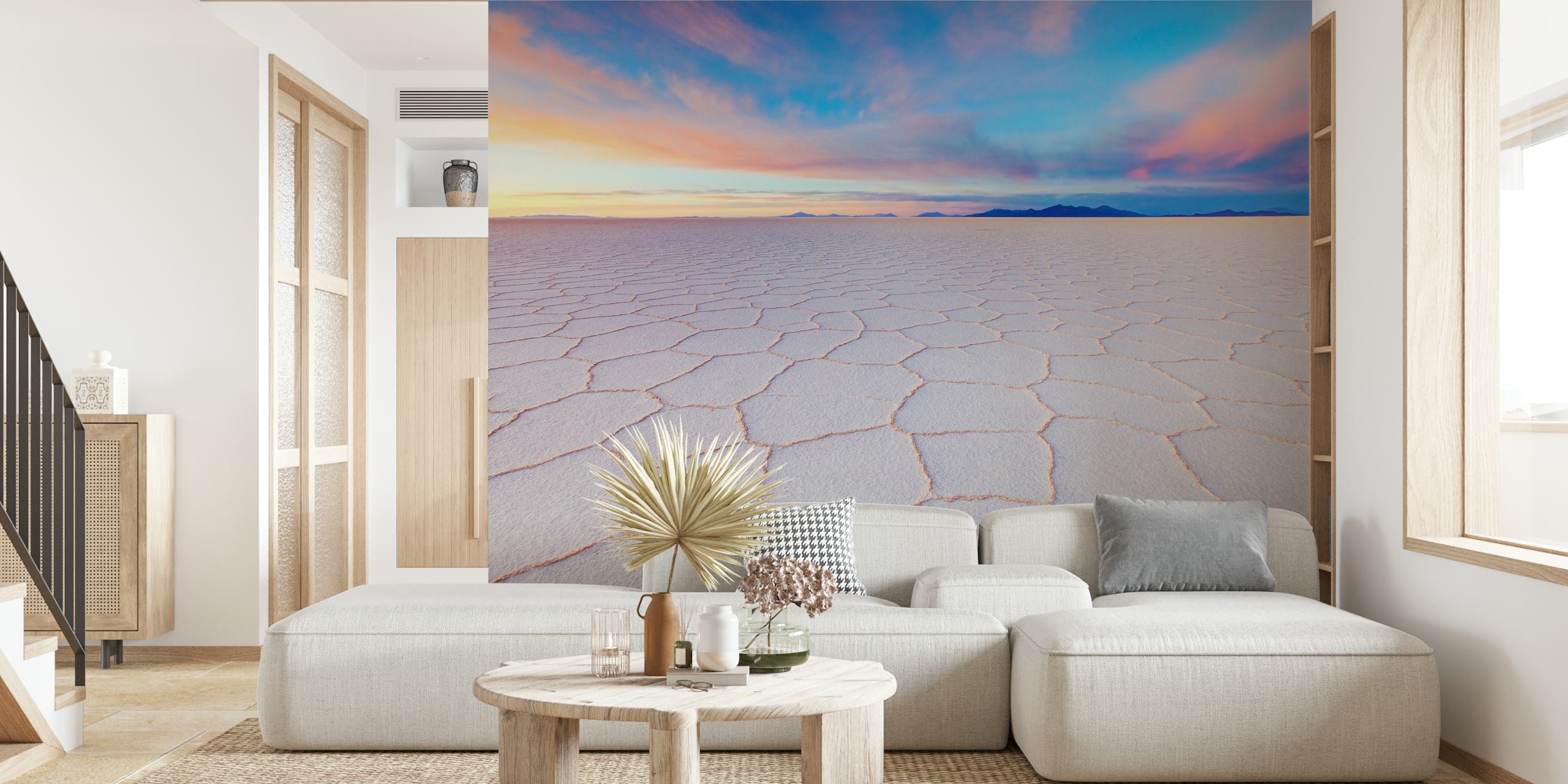 Geometric hexagonal pattern in soft pastel colors wallpaper