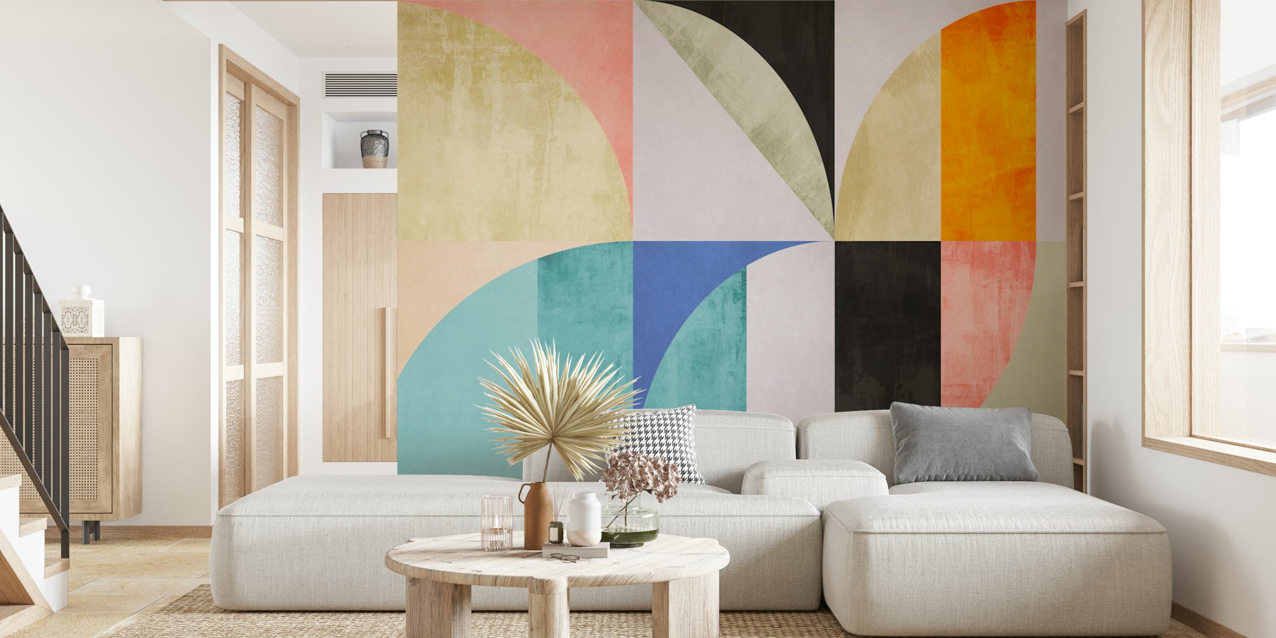 Abstract Tulip Flower wallpaper in a room