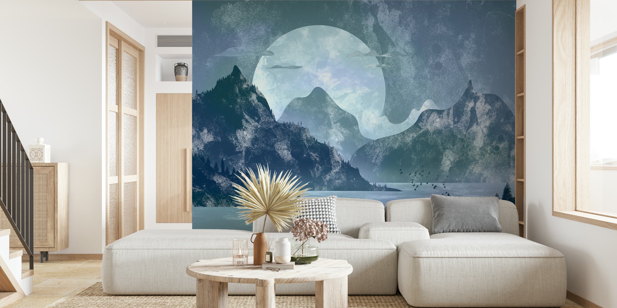 The Blue Lake tapet vist i et rum