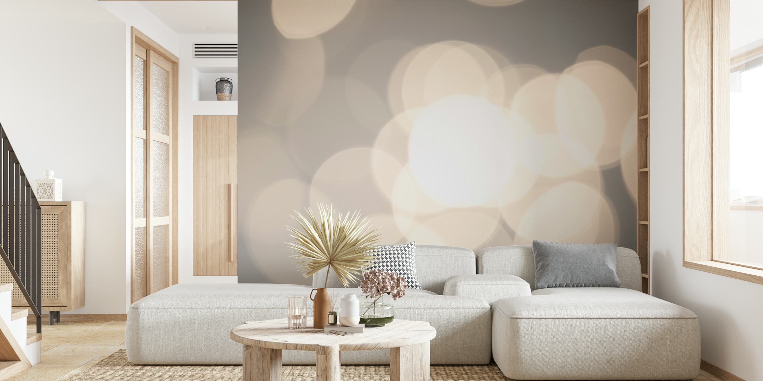 Bokeh lights on a soft gradient background wallpaper